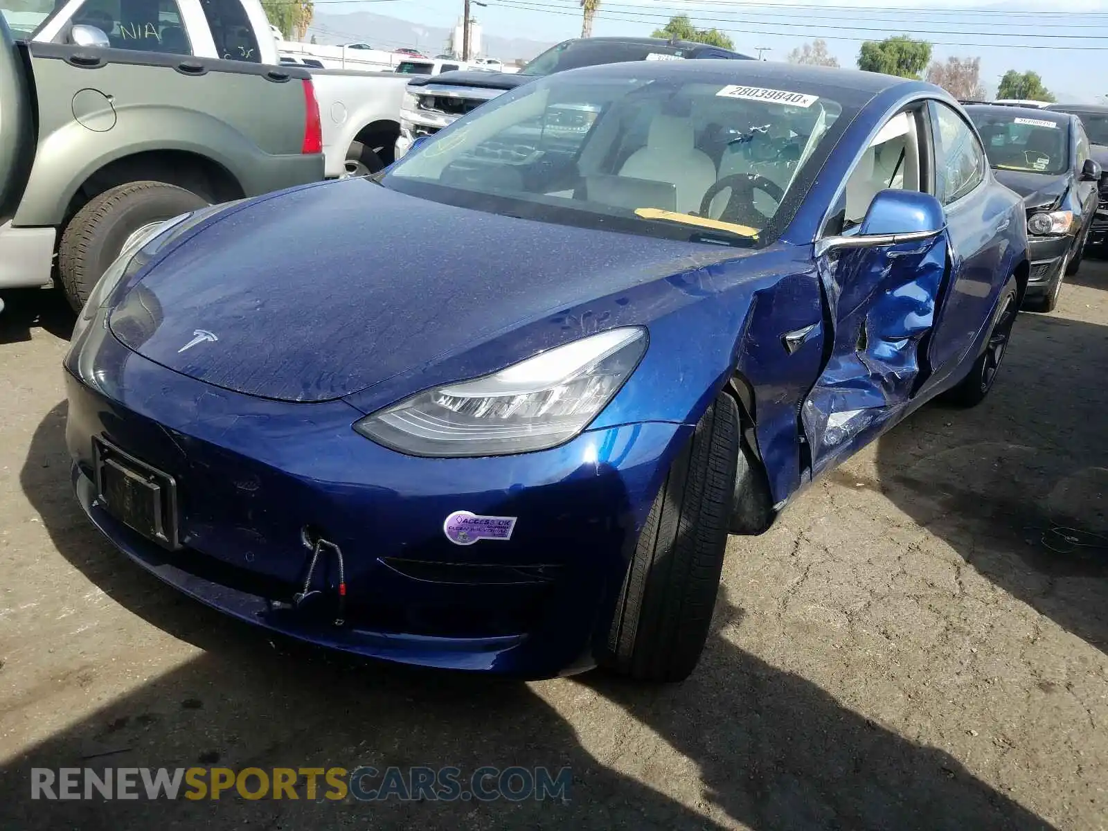 2 Photograph of a damaged car 5YJ3E1EB3KF407278 TESLA MODEL 3 2019