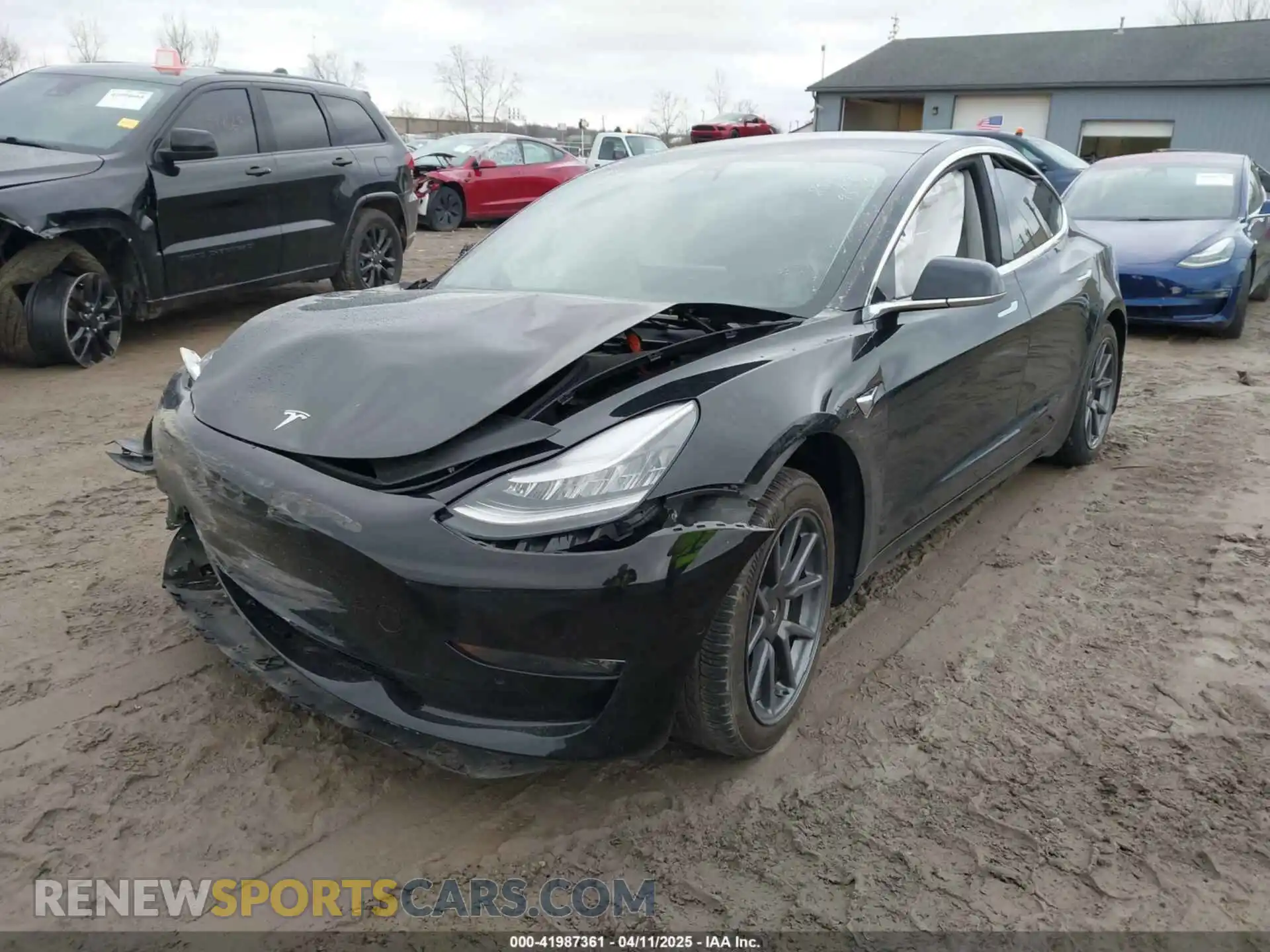 2 fotografías del automóvil dañado 5YJ3E1EB3KF432195 TESLA MODEL 3 2019