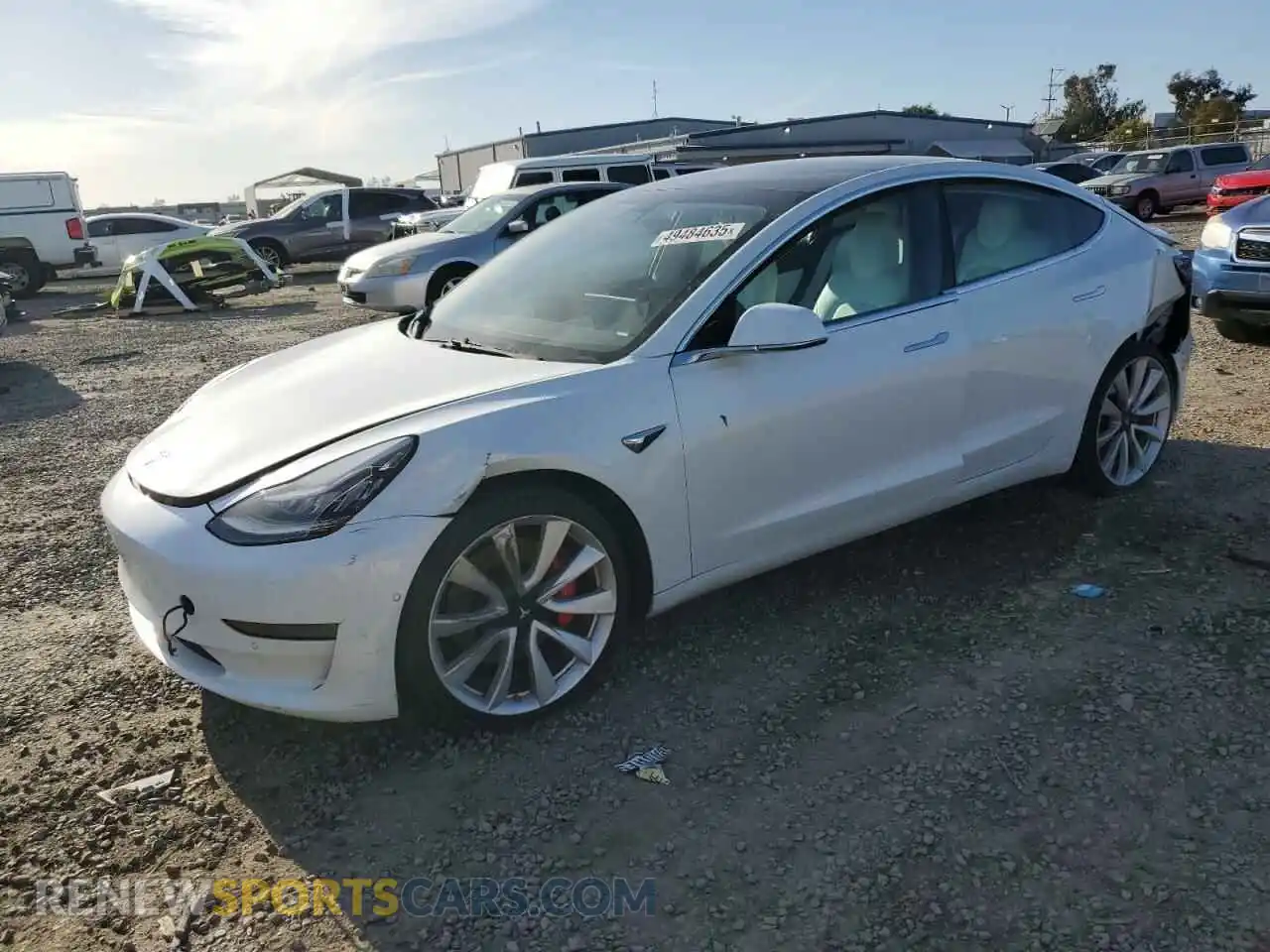 1 Photograph of a damaged car 5YJ3E1EB3KF514654 TESLA MODEL 3 2019