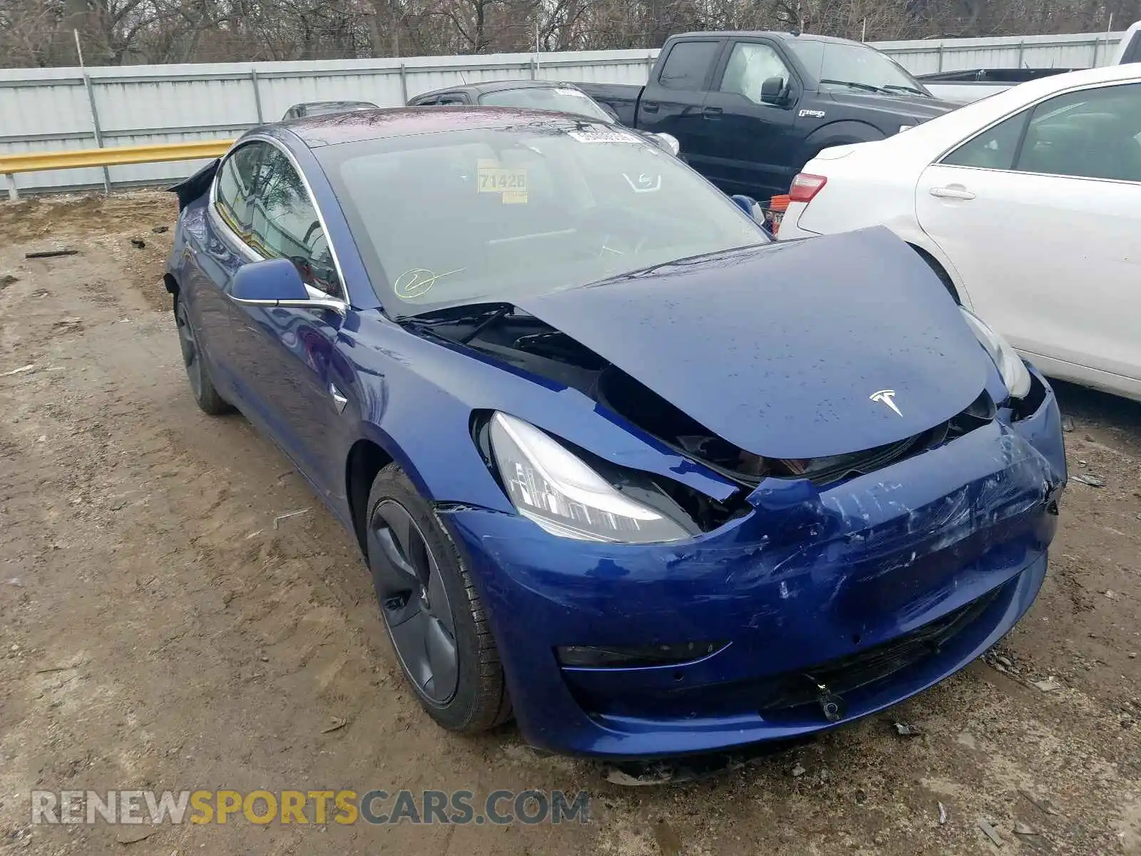 1 Photograph of a damaged car 5YJ3E1EB4KF191327 TESLA MODEL 3 2019