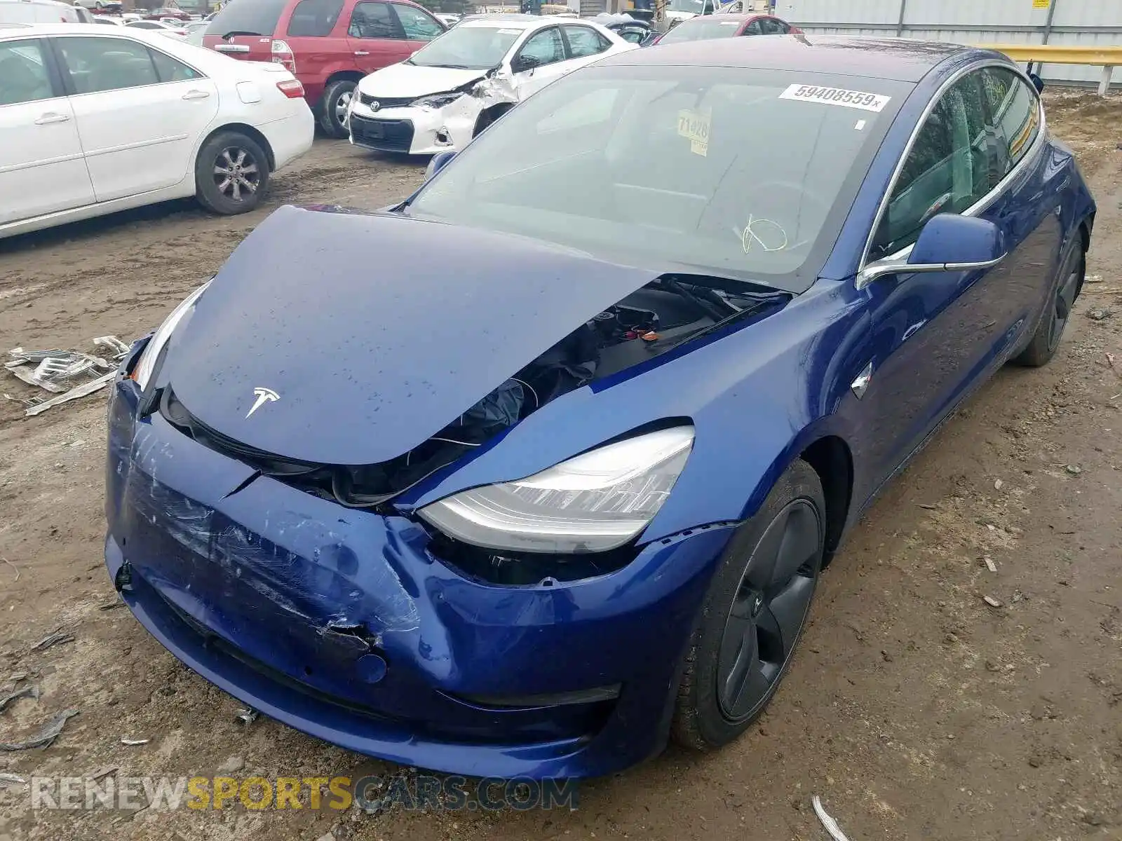2 Photograph of a damaged car 5YJ3E1EB4KF191327 TESLA MODEL 3 2019