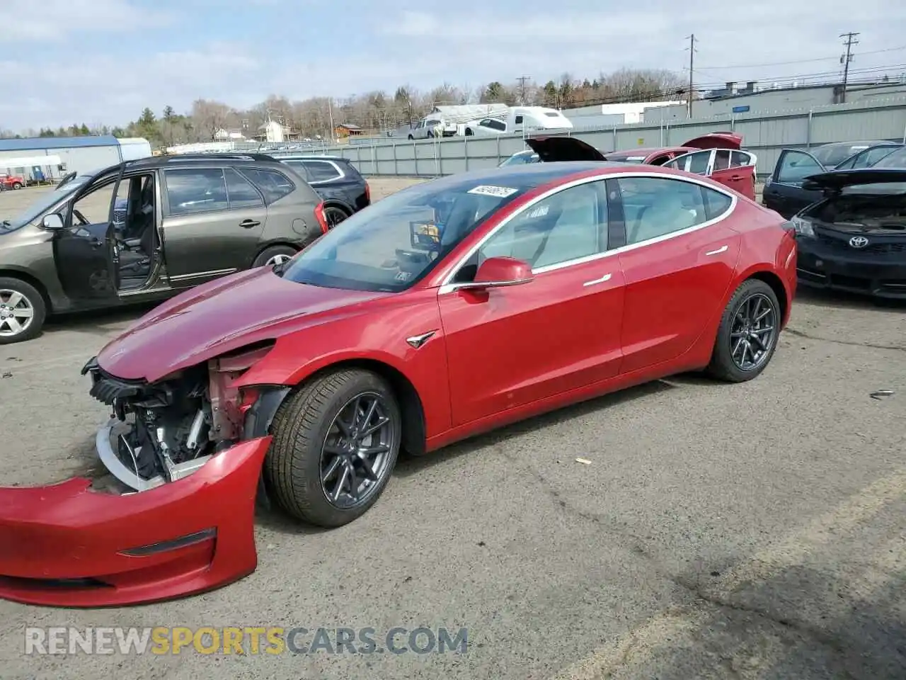 1 Photograph of a damaged car 5YJ3E1EB4KF195197 TESLA MODEL 3 2019