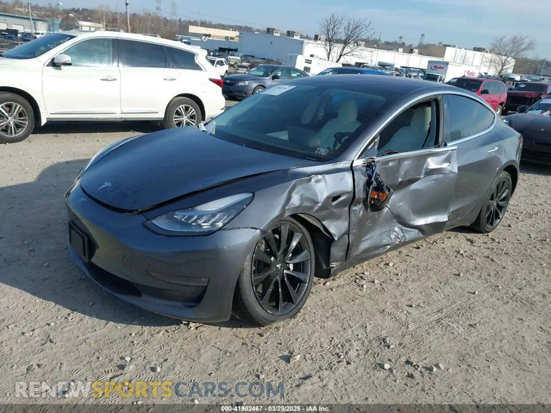 2 Photograph of a damaged car 5YJ3E1EB4KF195538 TESLA MODEL 3 2019