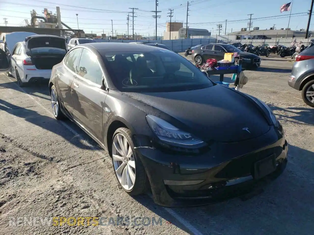 1 Photograph of a damaged car 5YJ3E1EB4KF393102 TESLA MODEL 3 2019