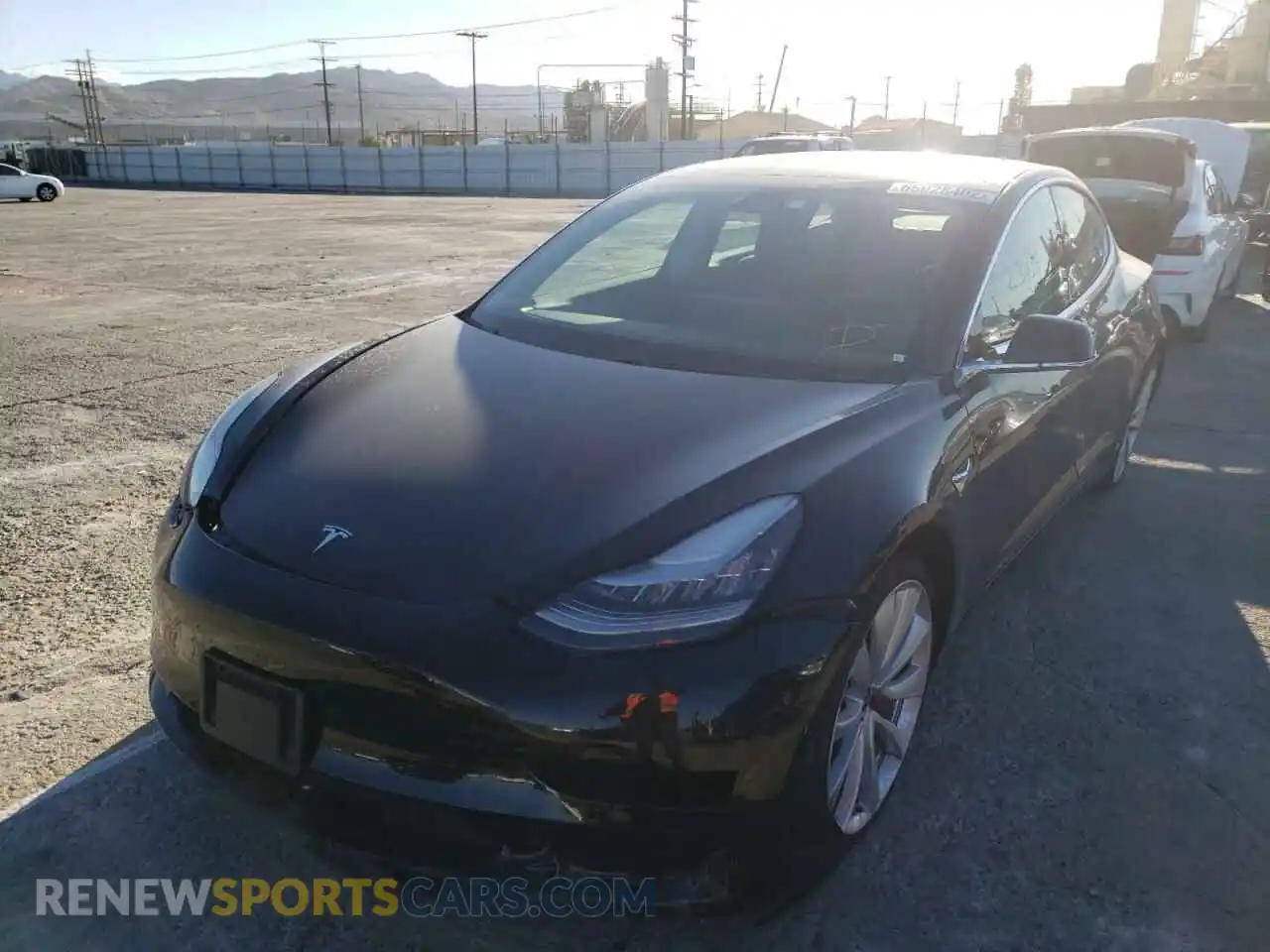 2 Photograph of a damaged car 5YJ3E1EB4KF393102 TESLA MODEL 3 2019