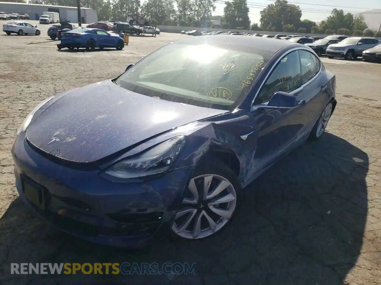 2 Photograph of a damaged car 5YJ3E1EB4KF408570 TESLA MODEL 3 2019