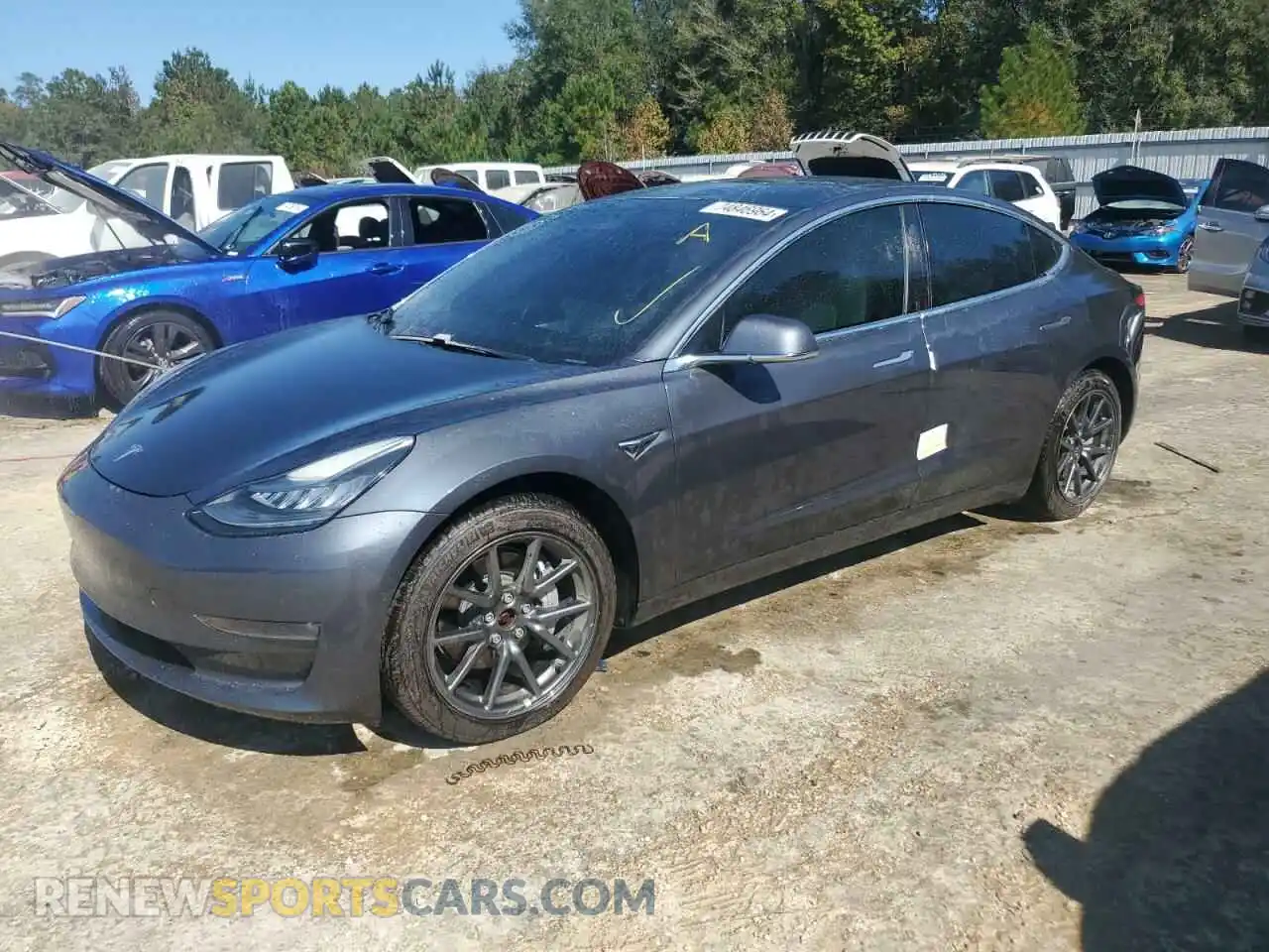 1 Photograph of a damaged car 5YJ3E1EB4KF421352 TESLA MODEL 3 2019