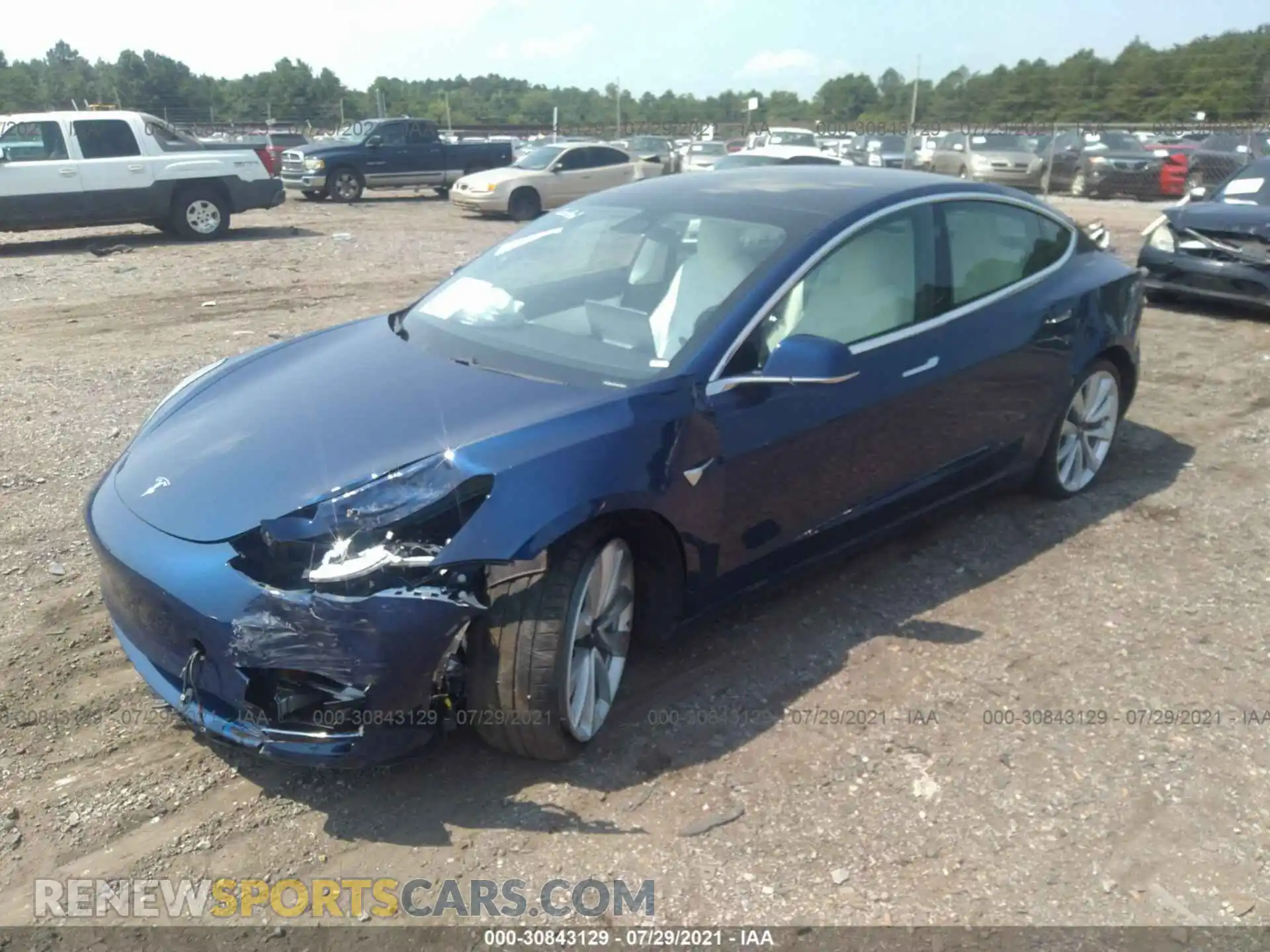 2 Photograph of a damaged car 5YJ3E1EB4KF422064 TESLA MODEL 3 2019