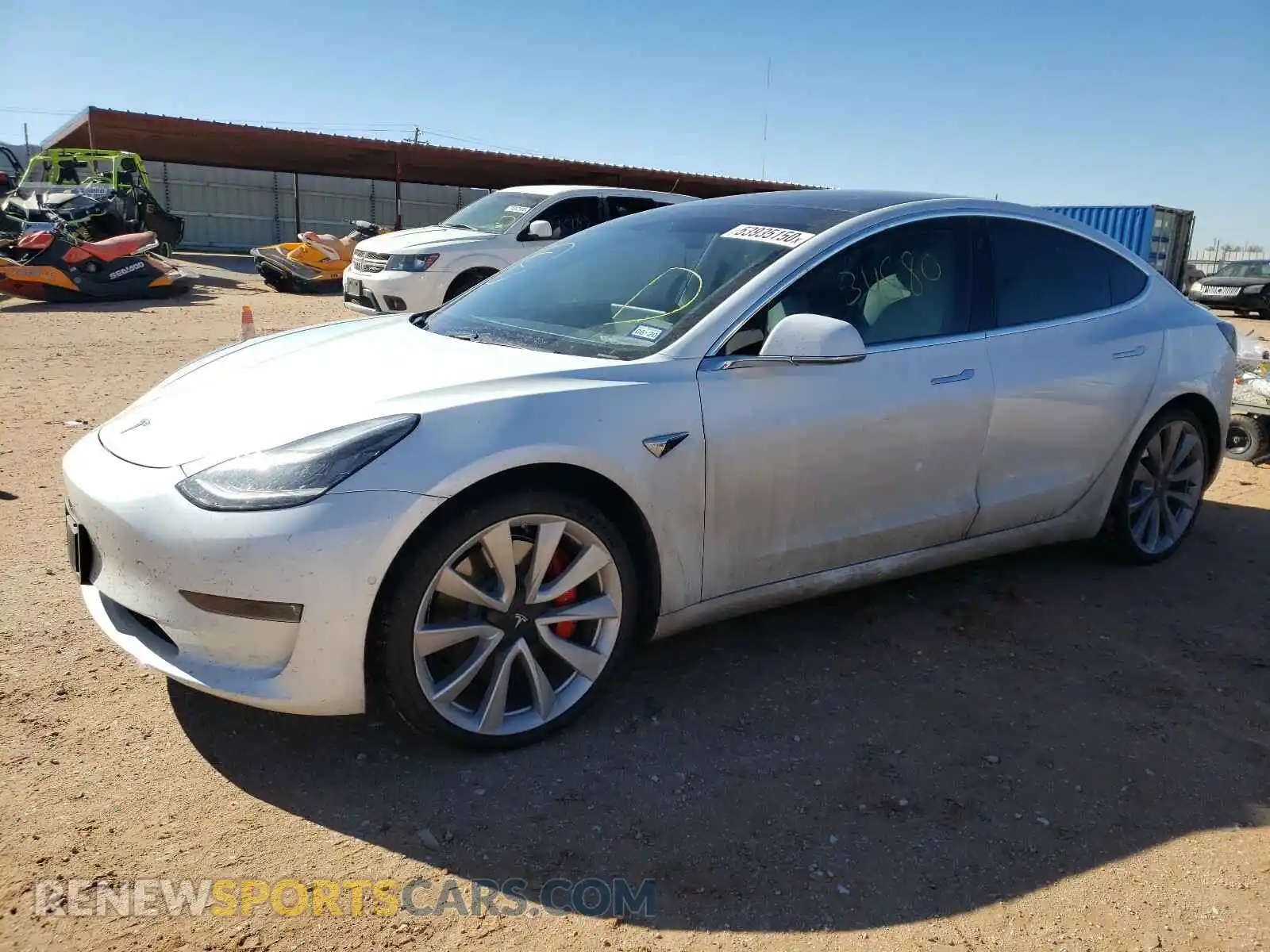 2 Photograph of a damaged car 5YJ3E1EB4KF422145 TESLA MODEL 3 2019