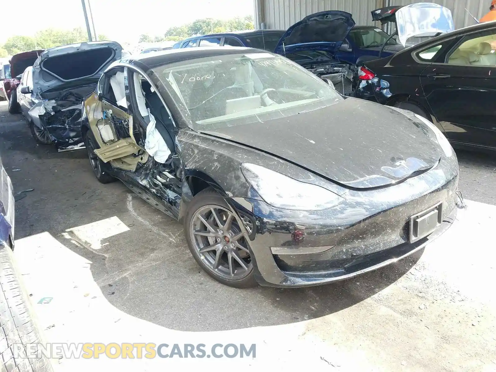 1 Photograph of a damaged car 5YJ3E1EB4KF432464 TESLA MODEL 3 2019