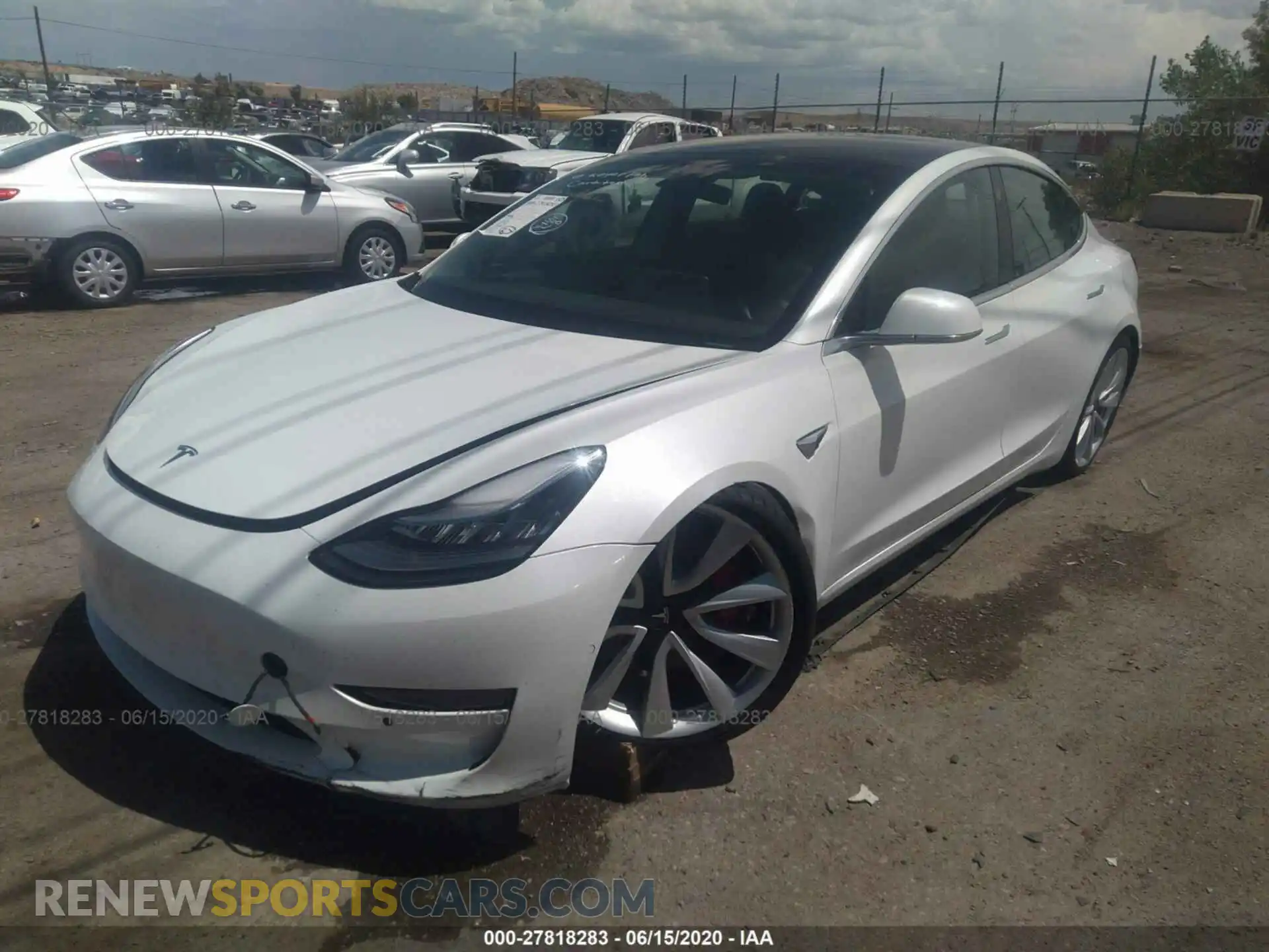 2 Photograph of a damaged car 5YJ3E1EB4KF438796 TESLA MODEL 3 2019