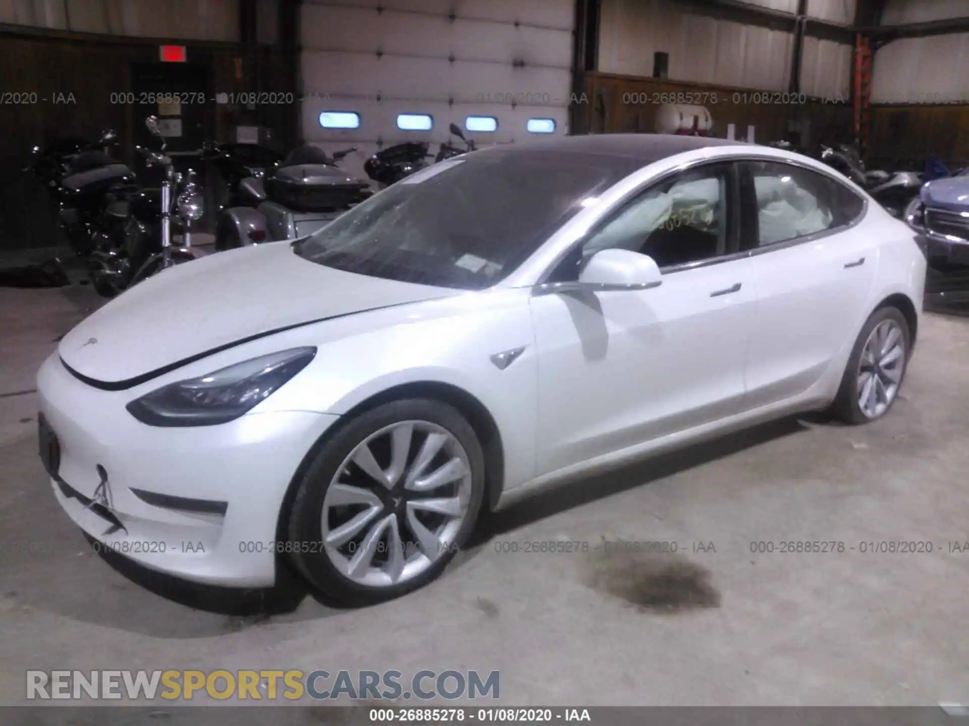 2 Photograph of a damaged car 5YJ3E1EB4KF442427 TESLA MODEL 3 2019