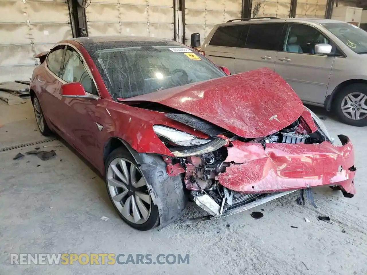 1 Photograph of a damaged car 5YJ3E1EB5KF194558 TESLA MODEL 3 2019