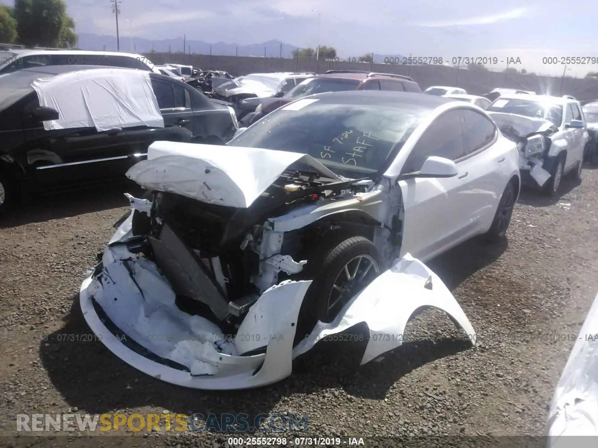2 Photograph of a damaged car 5YJ3E1EB5KF213559 TESLA MODEL 3 2019