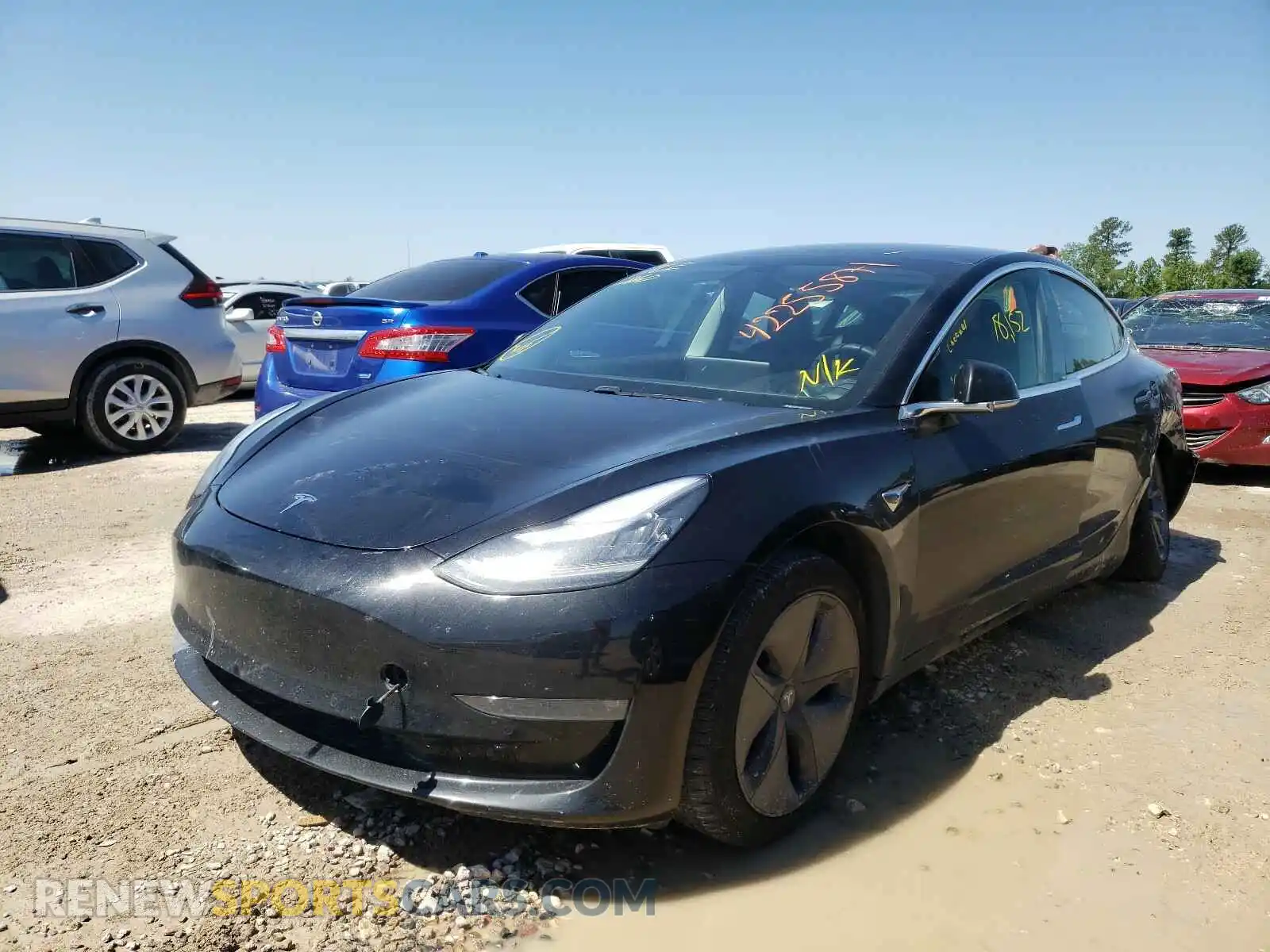 2 Photograph of a damaged car 5YJ3E1EB5KF385588 TESLA MODEL 3 2019