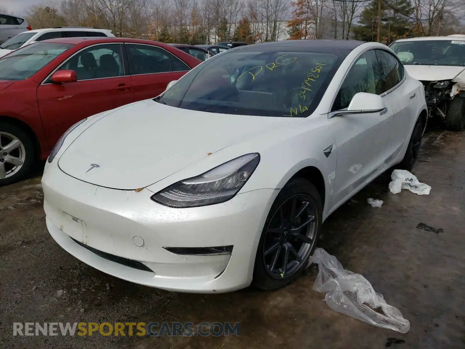 2 Photograph of a damaged car 5YJ3E1EB5KF388152 TESLA MODEL 3 2019