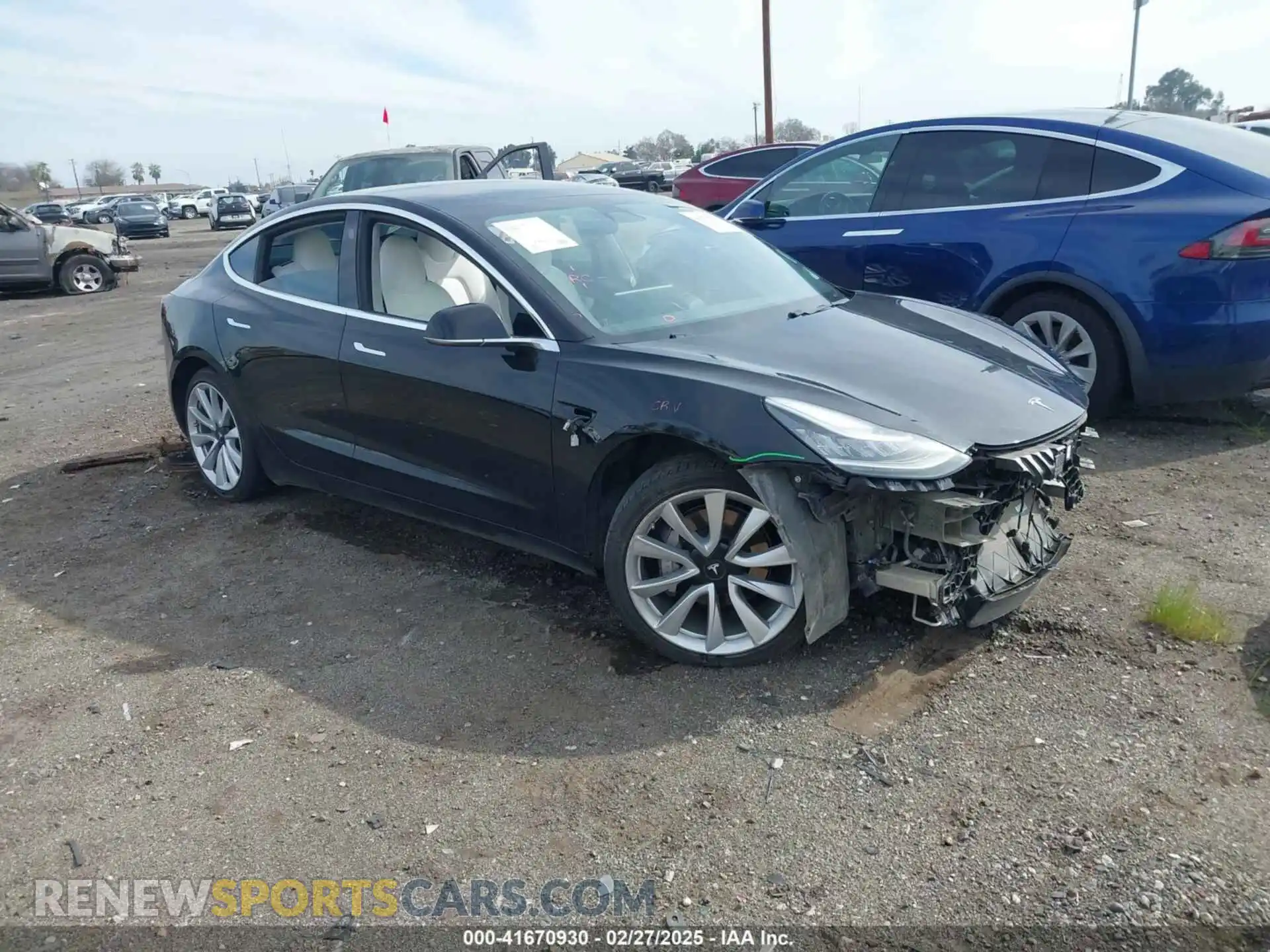 1 Photograph of a damaged car 5YJ3E1EB5KF391424 TESLA MODEL 3 2019
