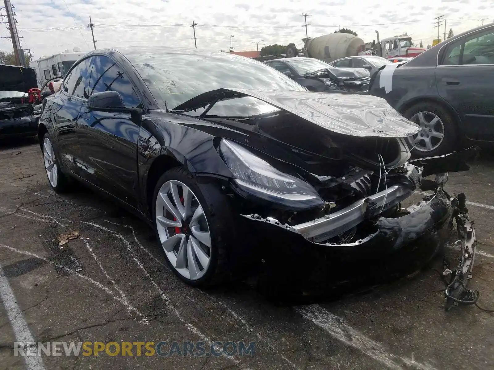 1 Photograph of a damaged car 5YJ3E1EB5KF438726 TESLA MODEL 3 2019