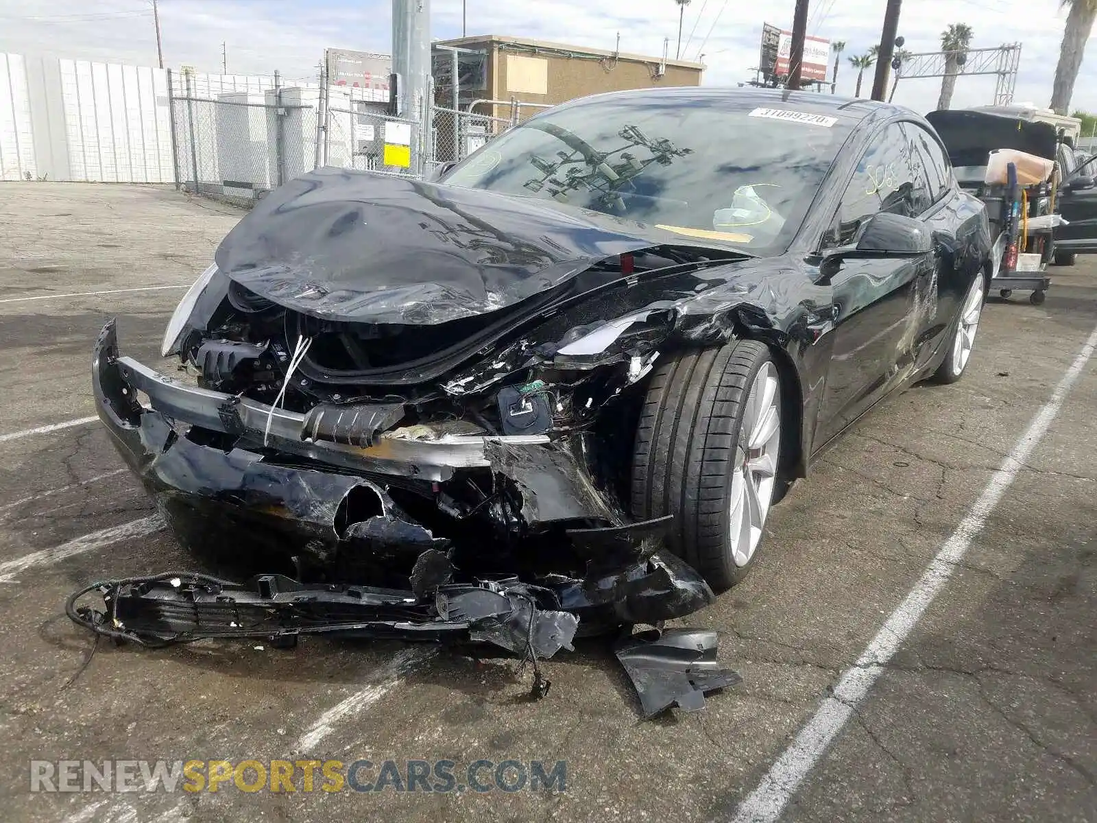2 Photograph of a damaged car 5YJ3E1EB5KF438726 TESLA MODEL 3 2019