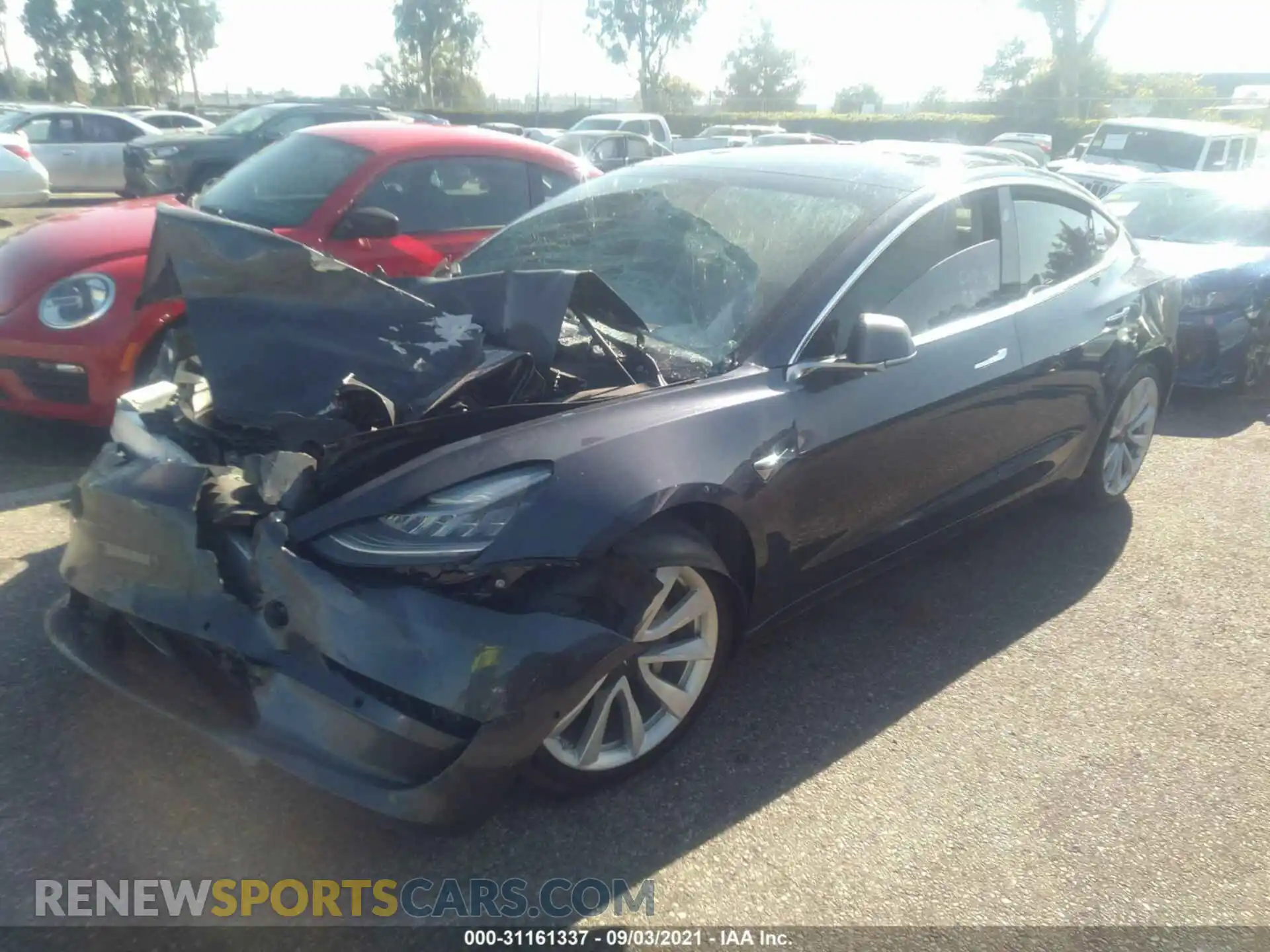 2 Photograph of a damaged car 5YJ3E1EB5KF465182 TESLA MODEL 3 2019