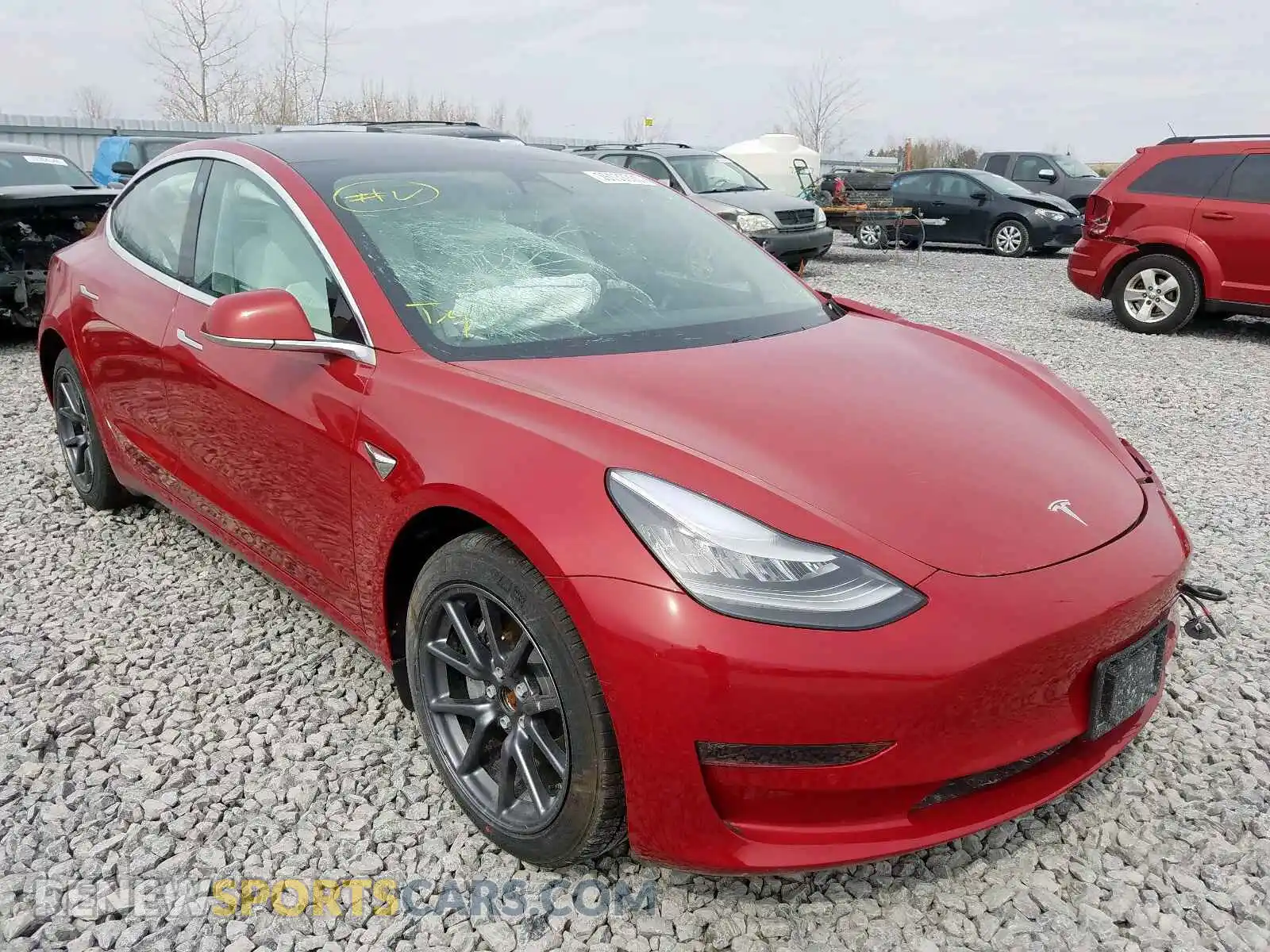 1 Photograph of a damaged car 5YJ3E1EB5KF535277 TESLA MODEL 3 2019