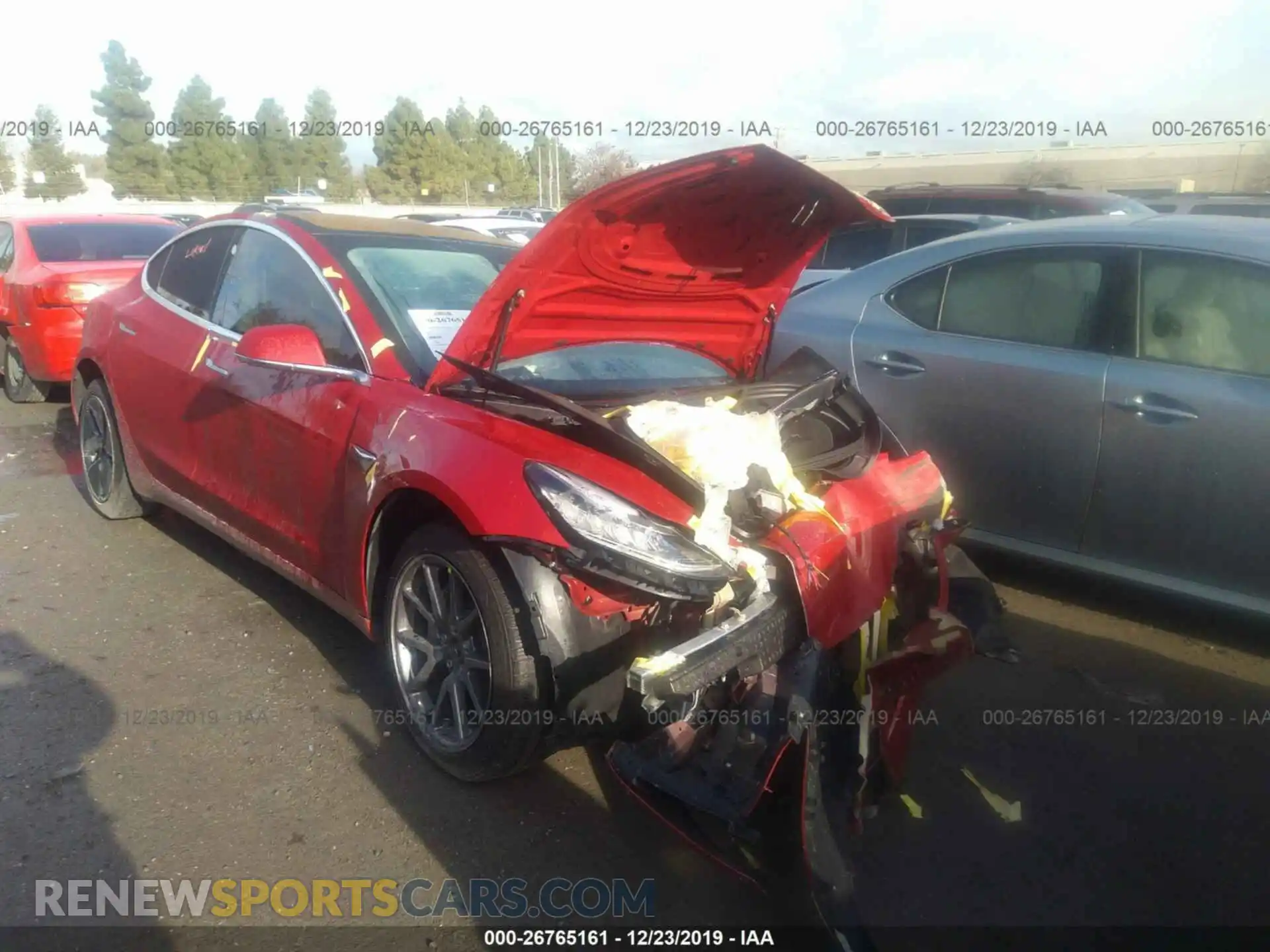 1 Photograph of a damaged car 5YJ3E1EB6KF193936 TESLA MODEL 3 2019