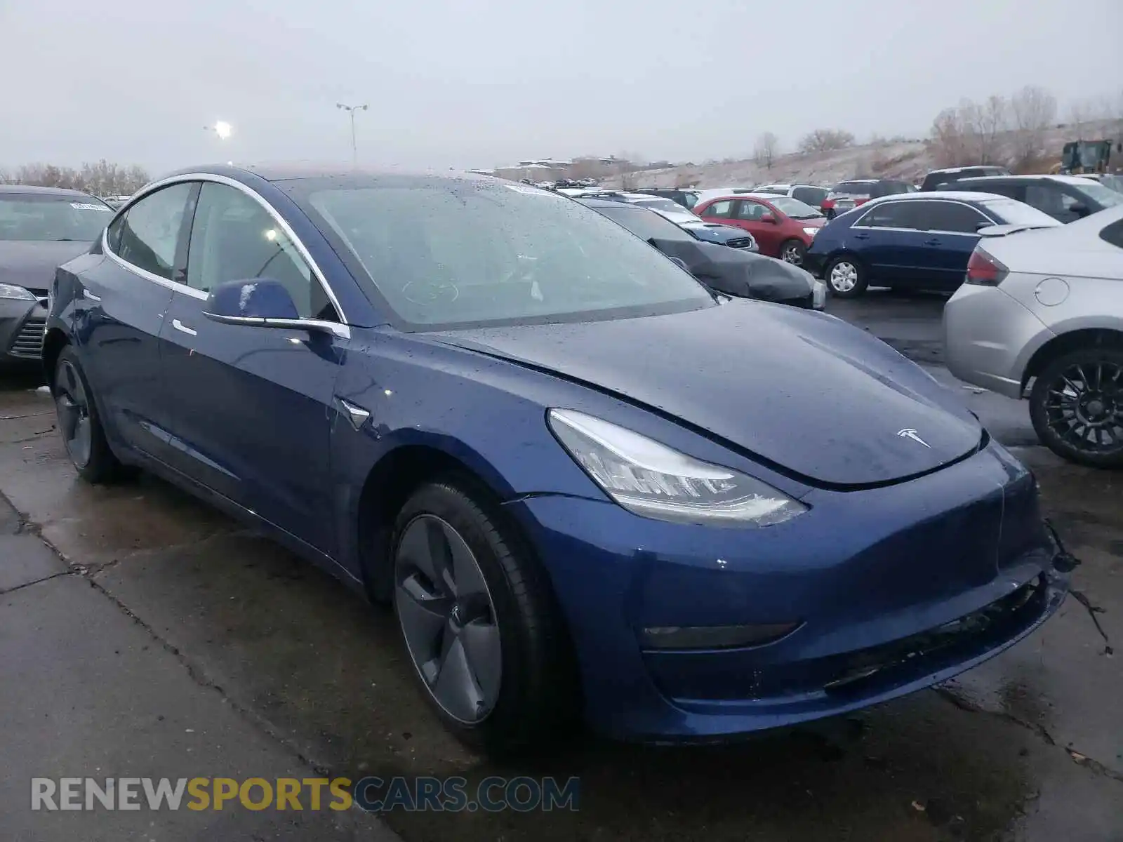 1 Photograph of a damaged car 5YJ3E1EB6KF199297 TESLA MODEL 3 2019
