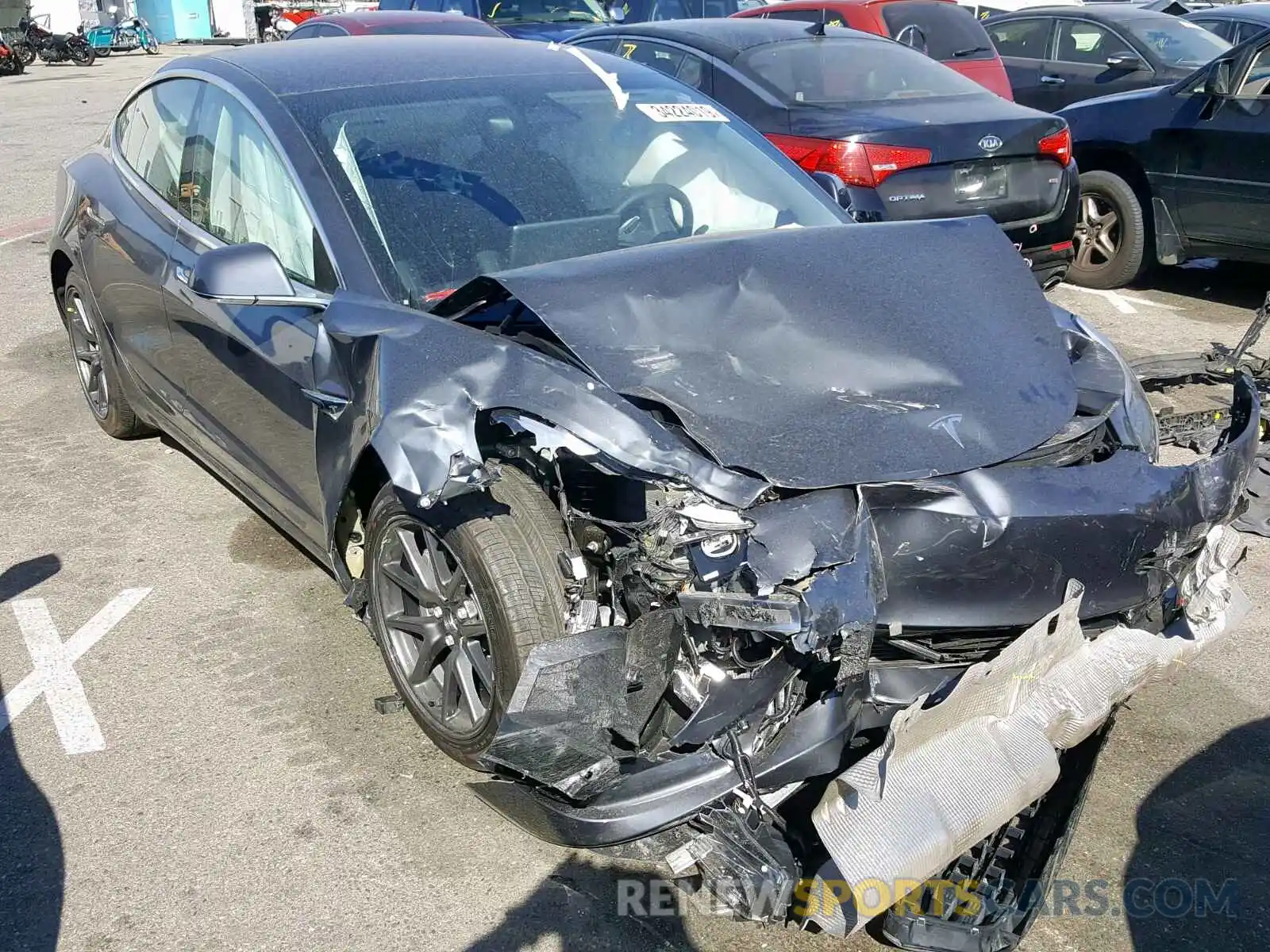 1 Photograph of a damaged car 5YJ3E1EB6KF205583 TESLA MODEL 3 2019