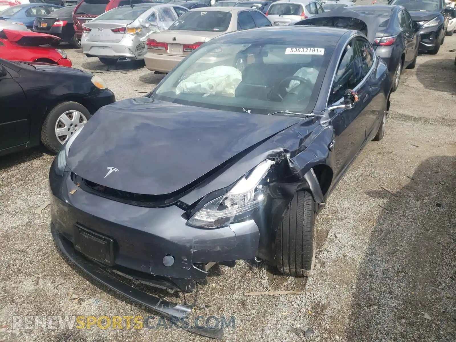 2 Photograph of a damaged car 5YJ3E1EB6KF210105 TESLA MODEL 3 2019