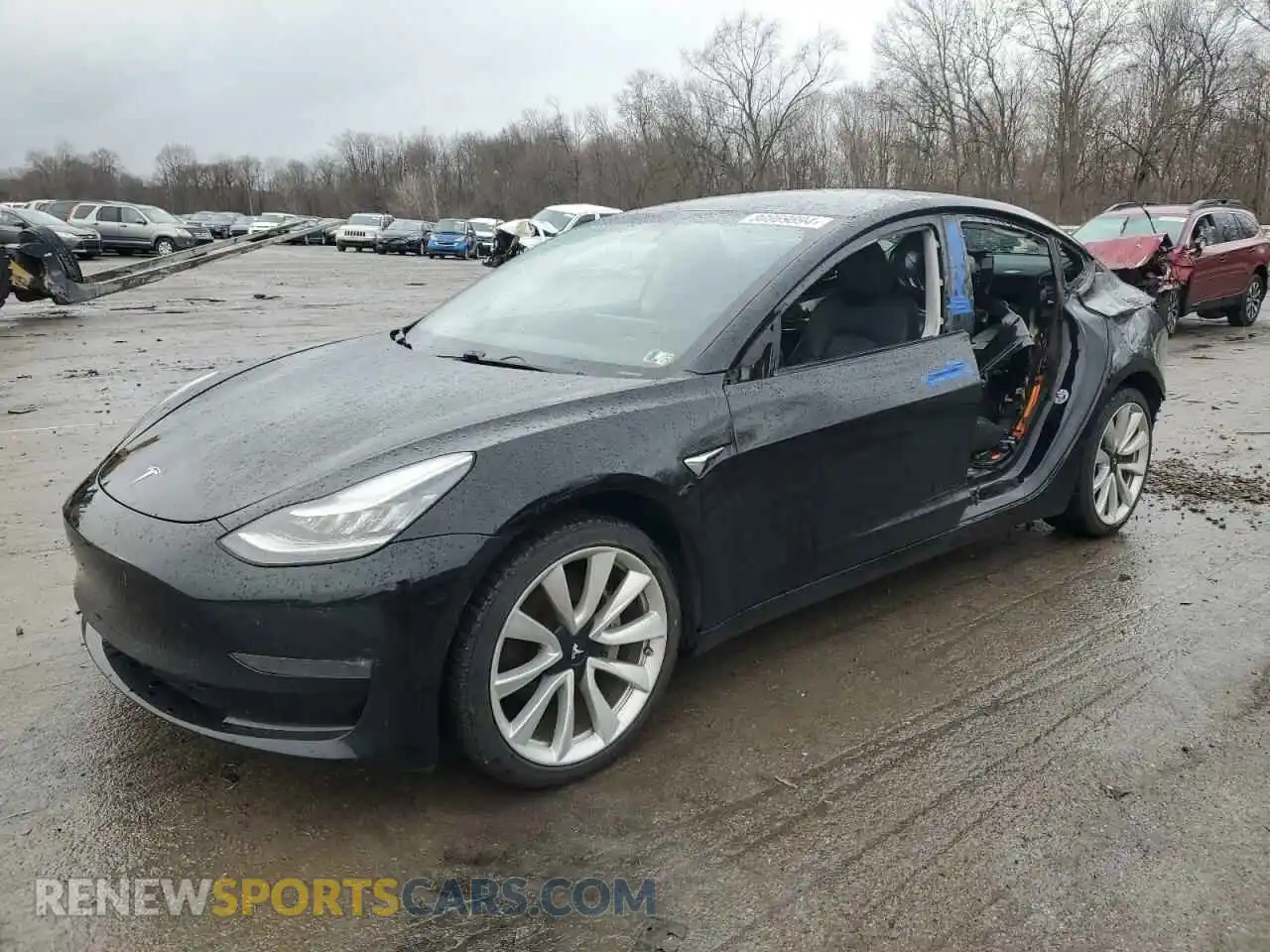 1 Photograph of a damaged car 5YJ3E1EB6KF212016 TESLA MODEL 3 2019