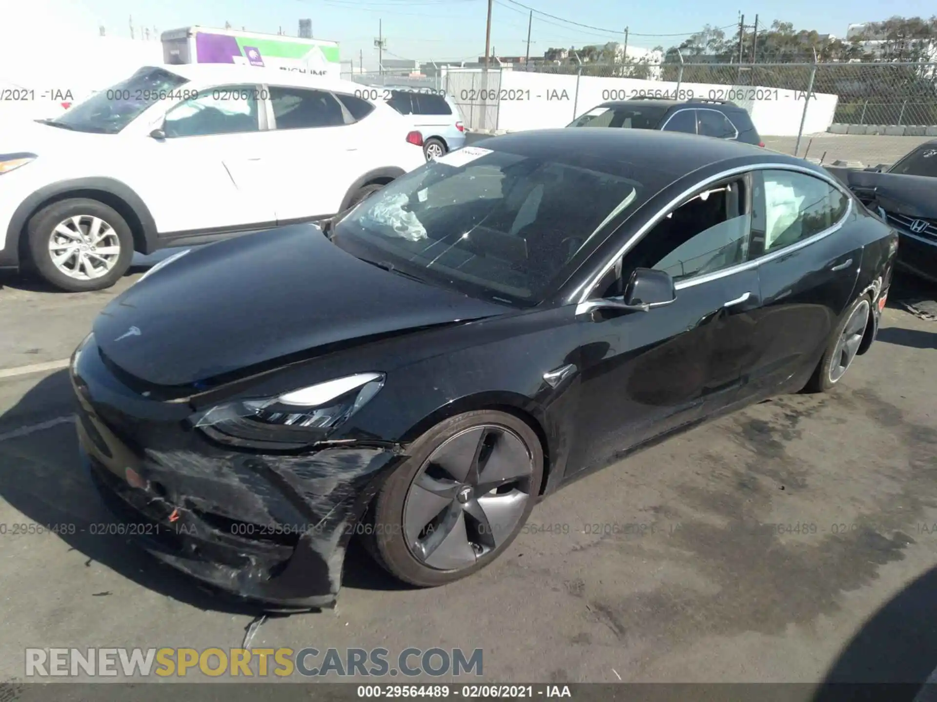 2 Photograph of a damaged car 5YJ3E1EB6KF361347 TESLA MODEL 3 2019