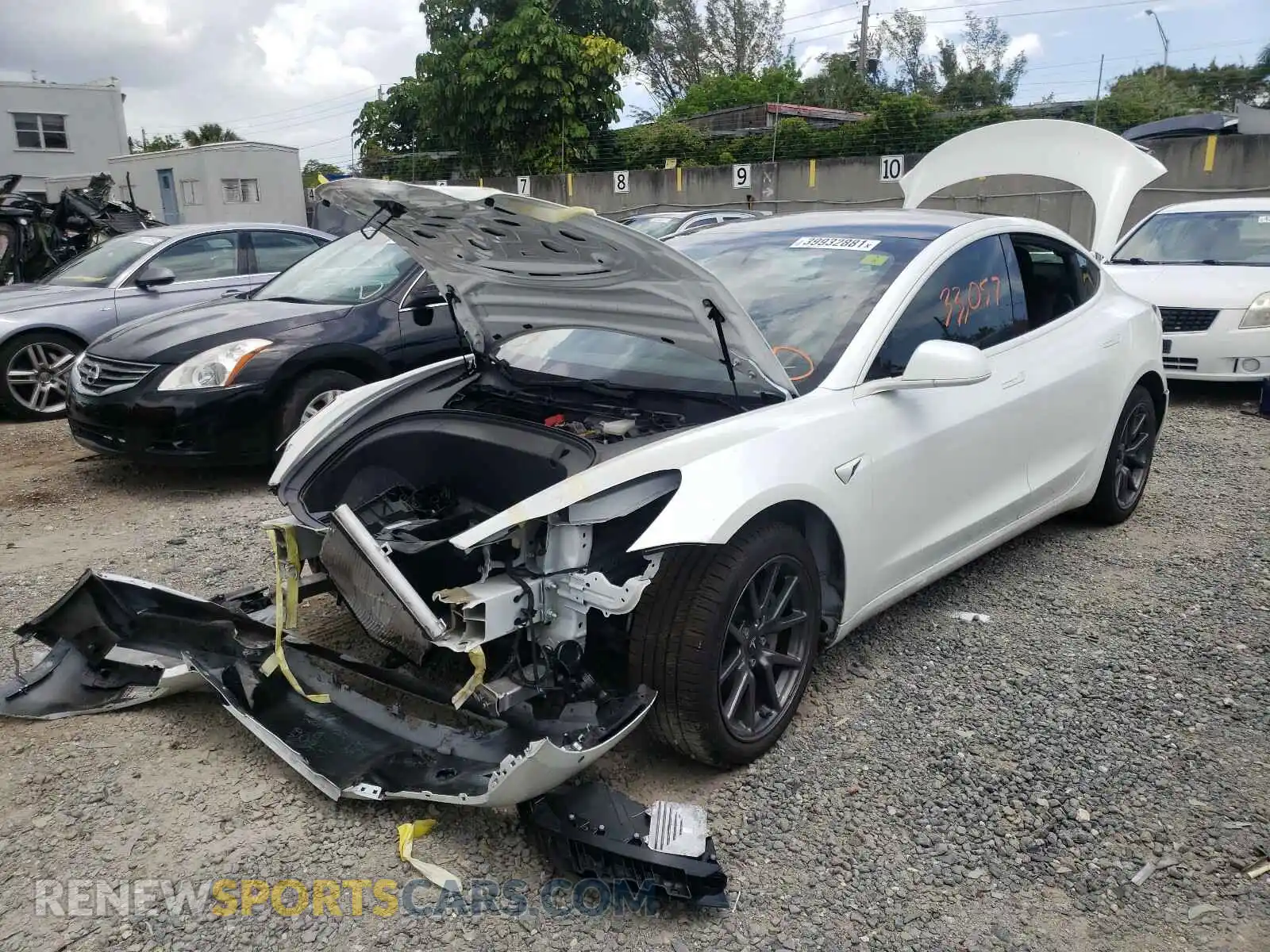 2 Photograph of a damaged car 5YJ3E1EB6KF365639 TESLA MODEL 3 2019