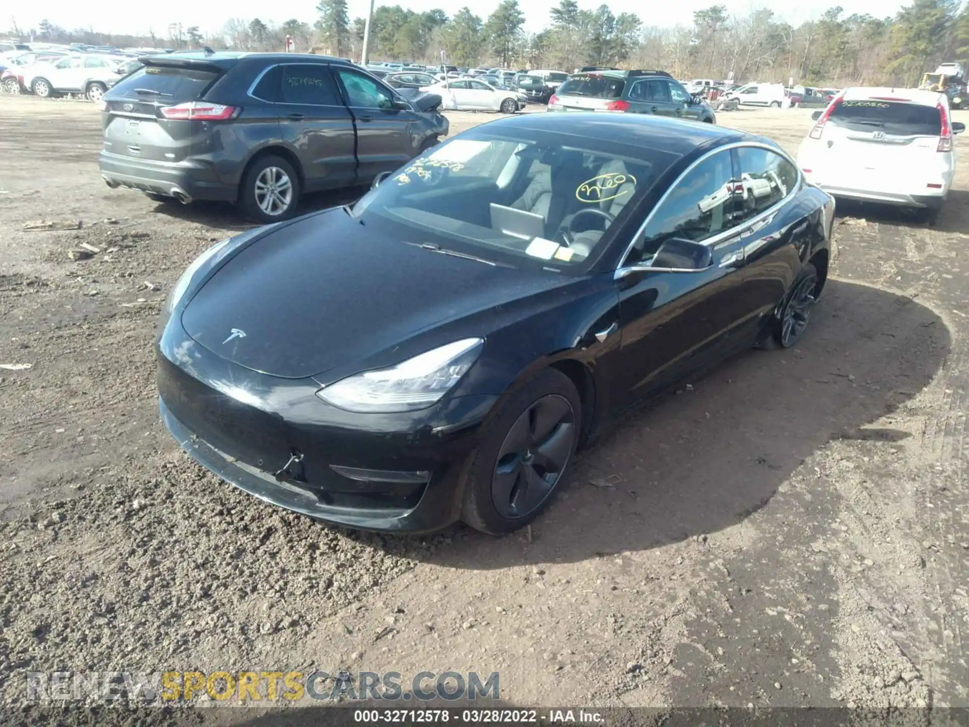 2 Photograph of a damaged car 5YJ3E1EB6KF384336 TESLA MODEL 3 2019