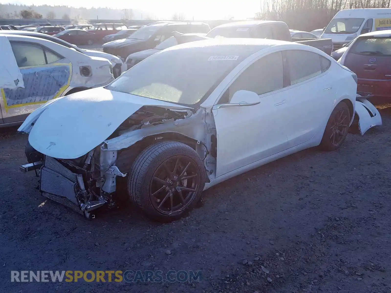 2 Photograph of a damaged car 5YJ3E1EB6KF388497 TESLA MODEL 3 2019