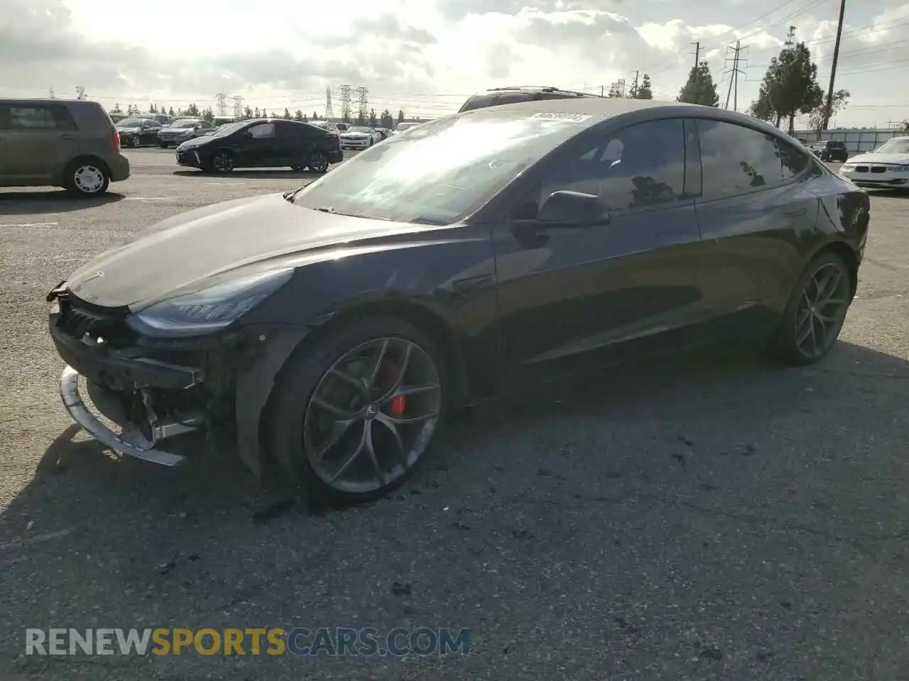 1 Photograph of a damaged car 5YJ3E1EB6KF388841 TESLA MODEL 3 2019