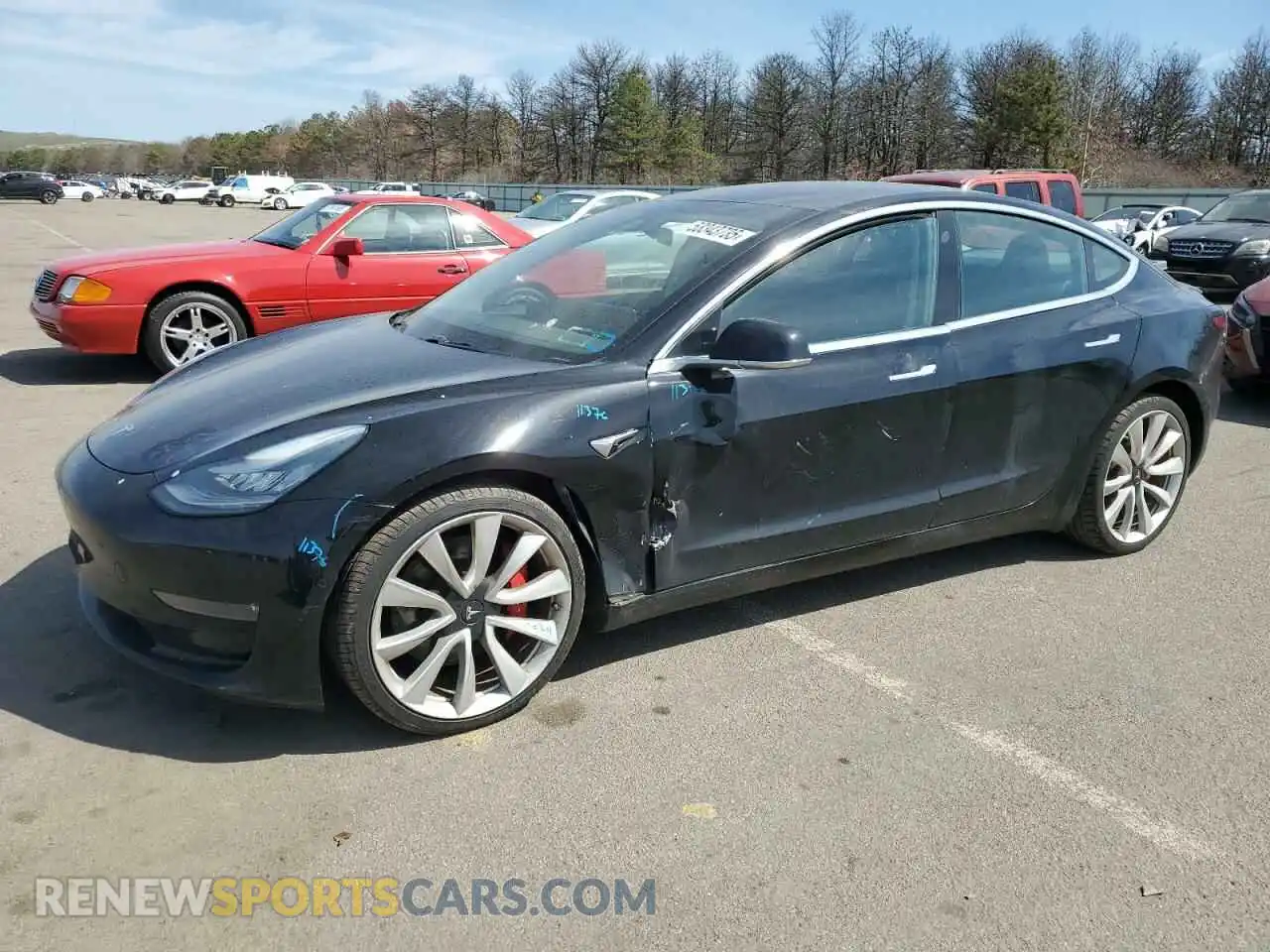 1 Photograph of a damaged car 5YJ3E1EB6KF392727 TESLA MODEL 3 2019