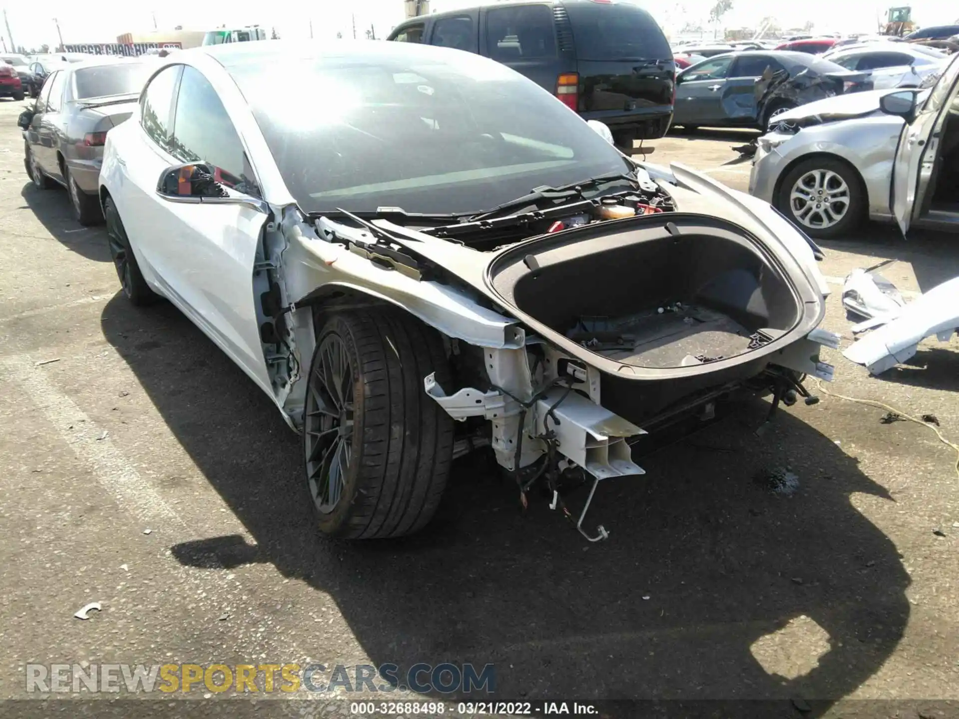 1 Photograph of a damaged car 5YJ3E1EB6KF393215 TESLA MODEL 3 2019