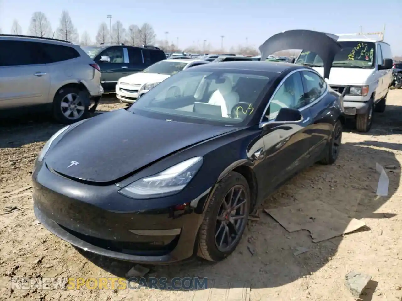 2 Photograph of a damaged car 5YJ3E1EB6KF437150 TESLA MODEL 3 2019