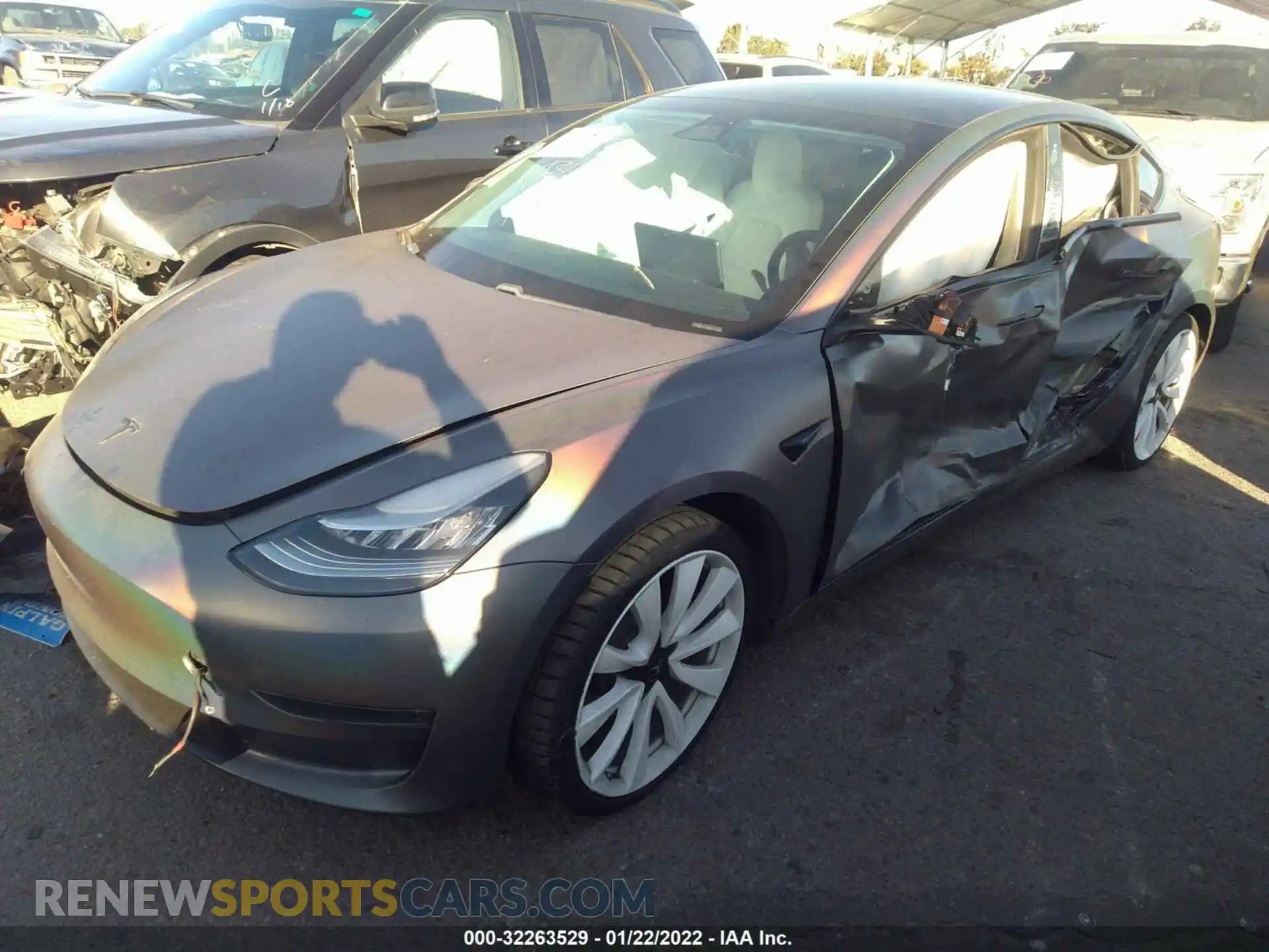2 Photograph of a damaged car 5YJ3E1EB6KF438850 TESLA MODEL 3 2019