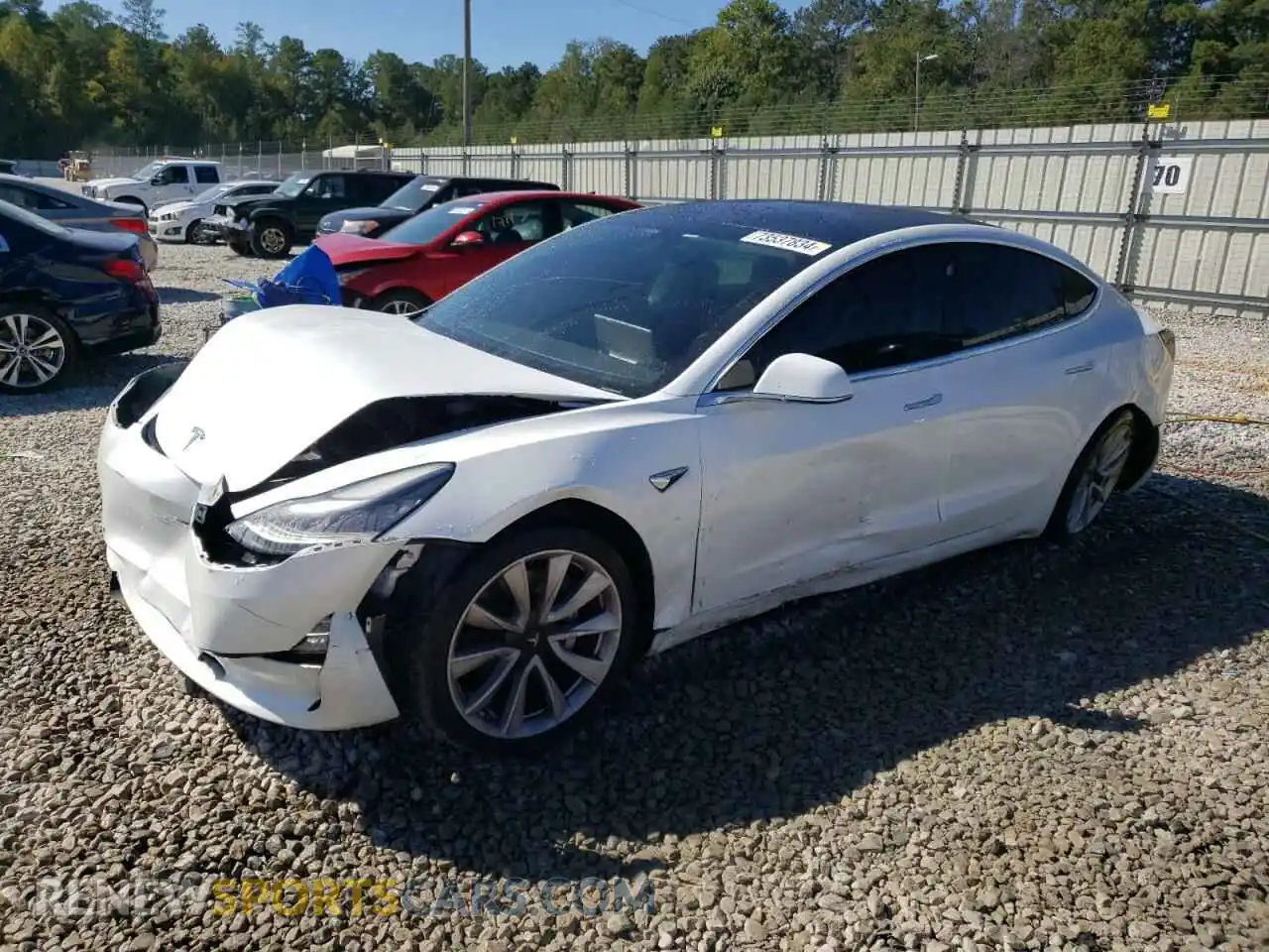 1 Photograph of a damaged car 5YJ3E1EB6KF448231 TESLA MODEL 3 2019