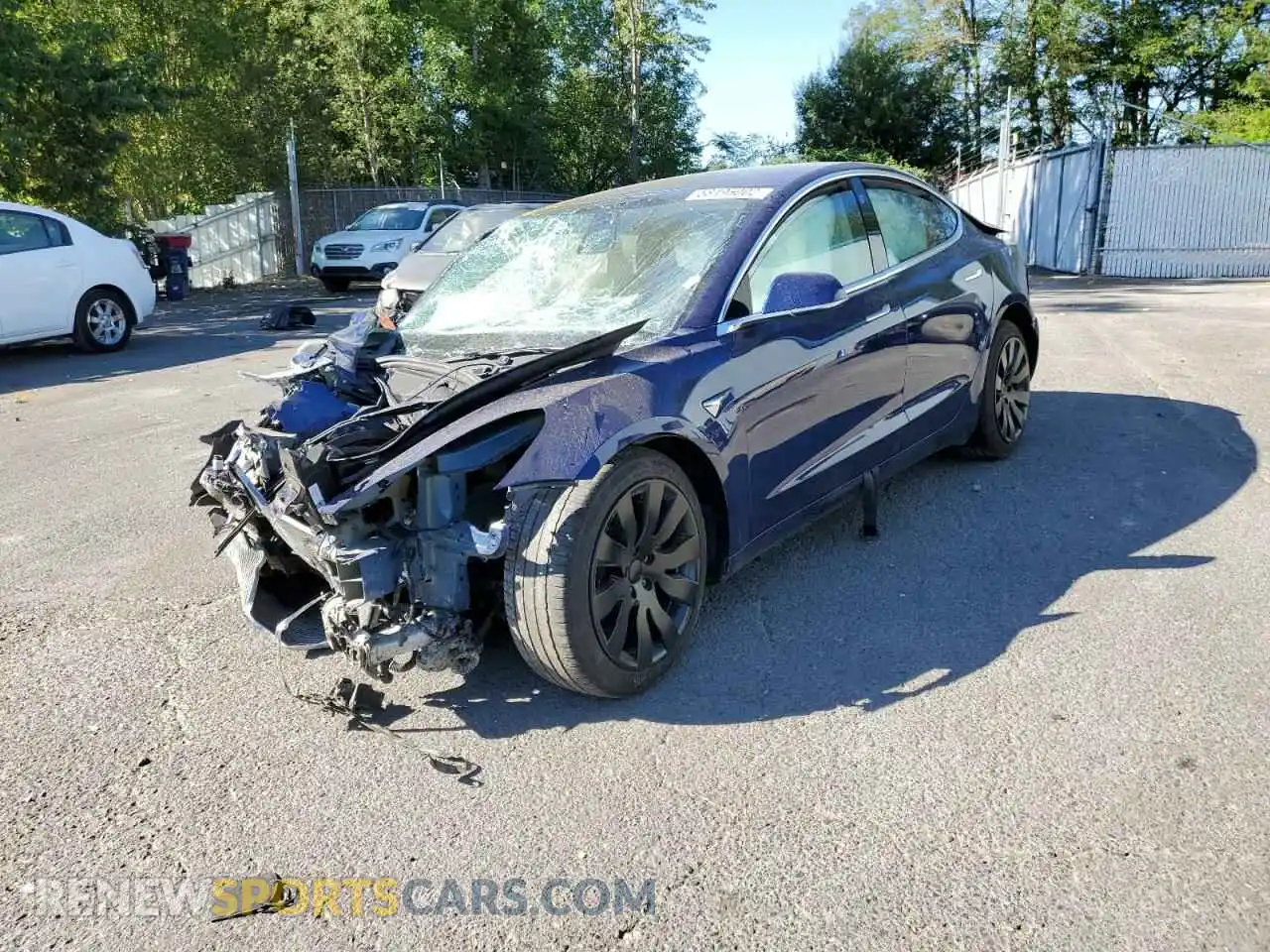 2 Photograph of a damaged car 5YJ3E1EB6KF497204 TESLA MODEL 3 2019