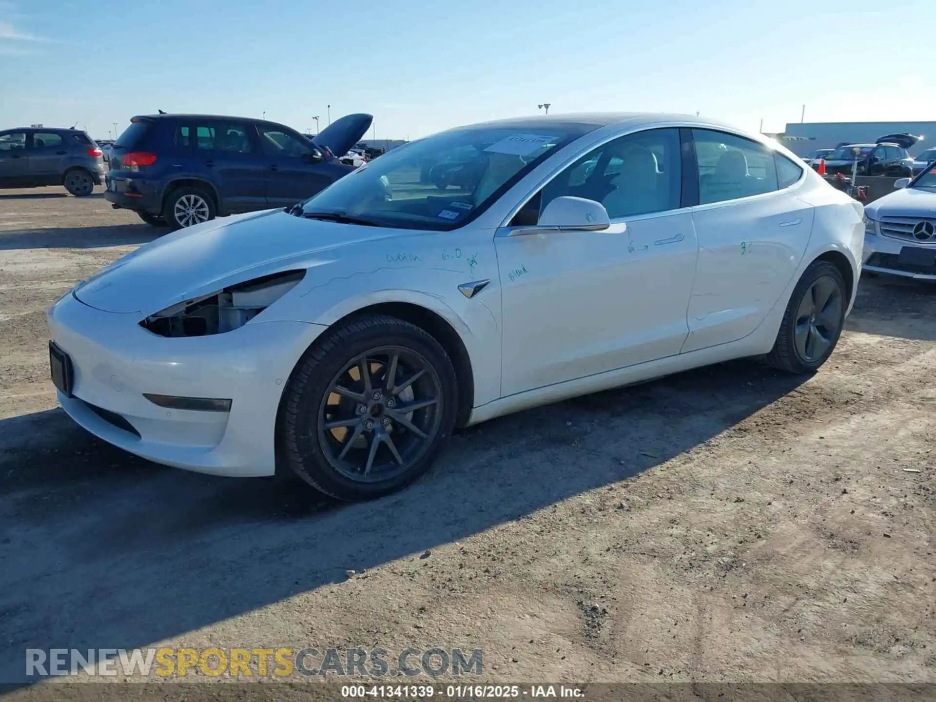 2 Photograph of a damaged car 5YJ3E1EB6KF513255 TESLA MODEL 3 2019
