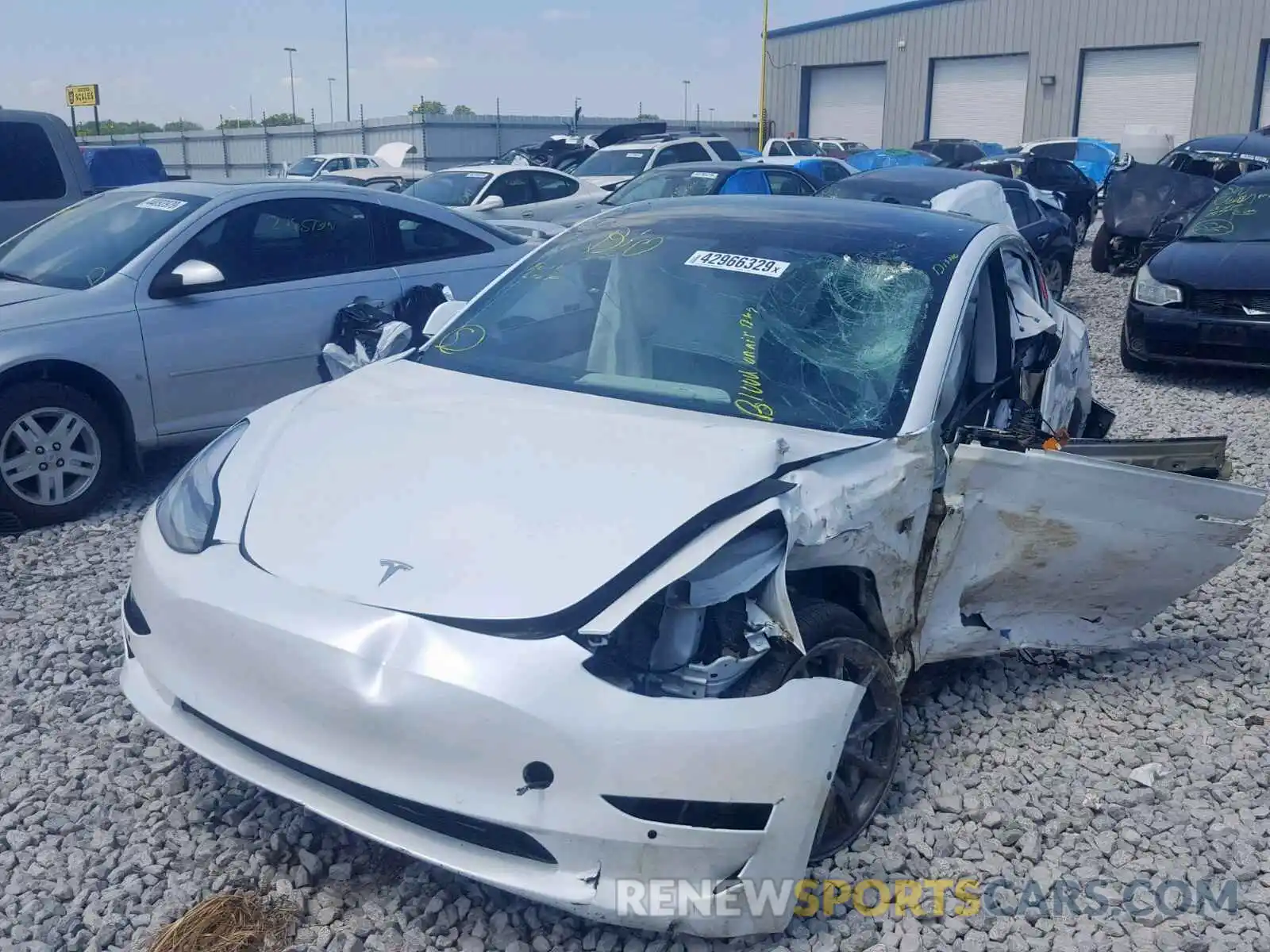 2 Photograph of a damaged car 5YJ3E1EB7KF213580 TESLA MODEL 3 2019