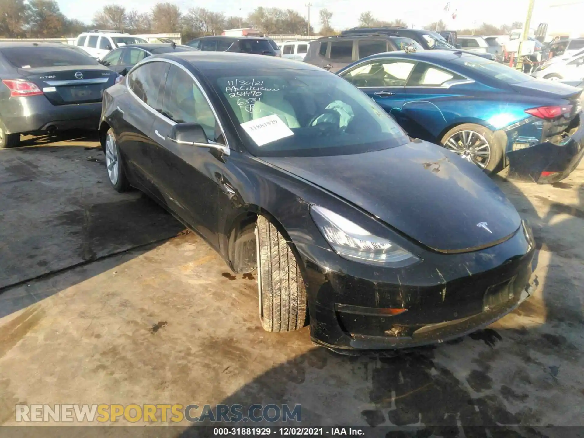 1 Photograph of a damaged car 5YJ3E1EB7KF213661 TESLA MODEL 3 2019