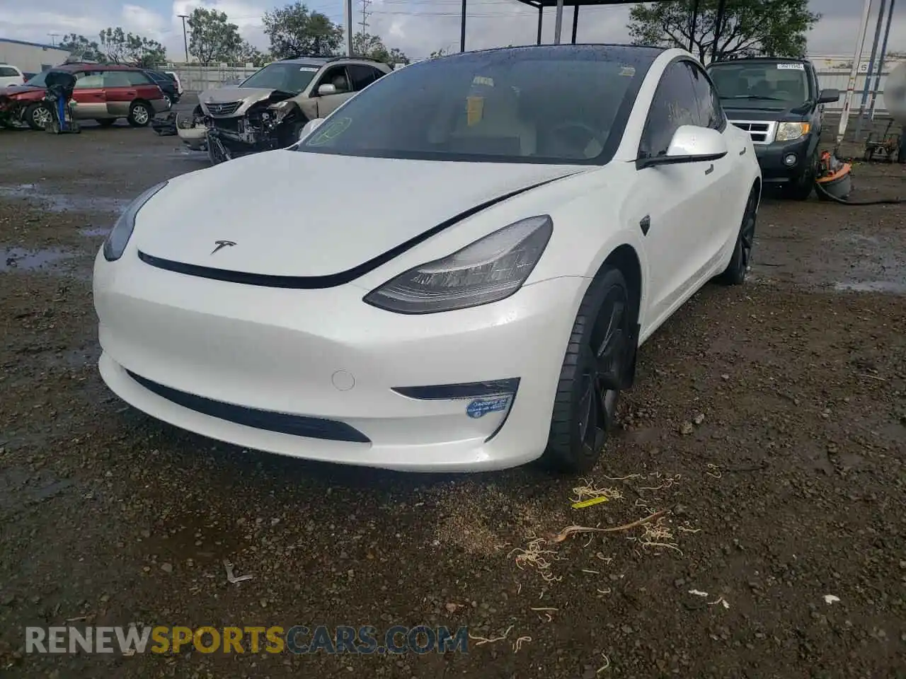 2 Photograph of a damaged car 5YJ3E1EB7KF368050 TESLA MODEL 3 2019