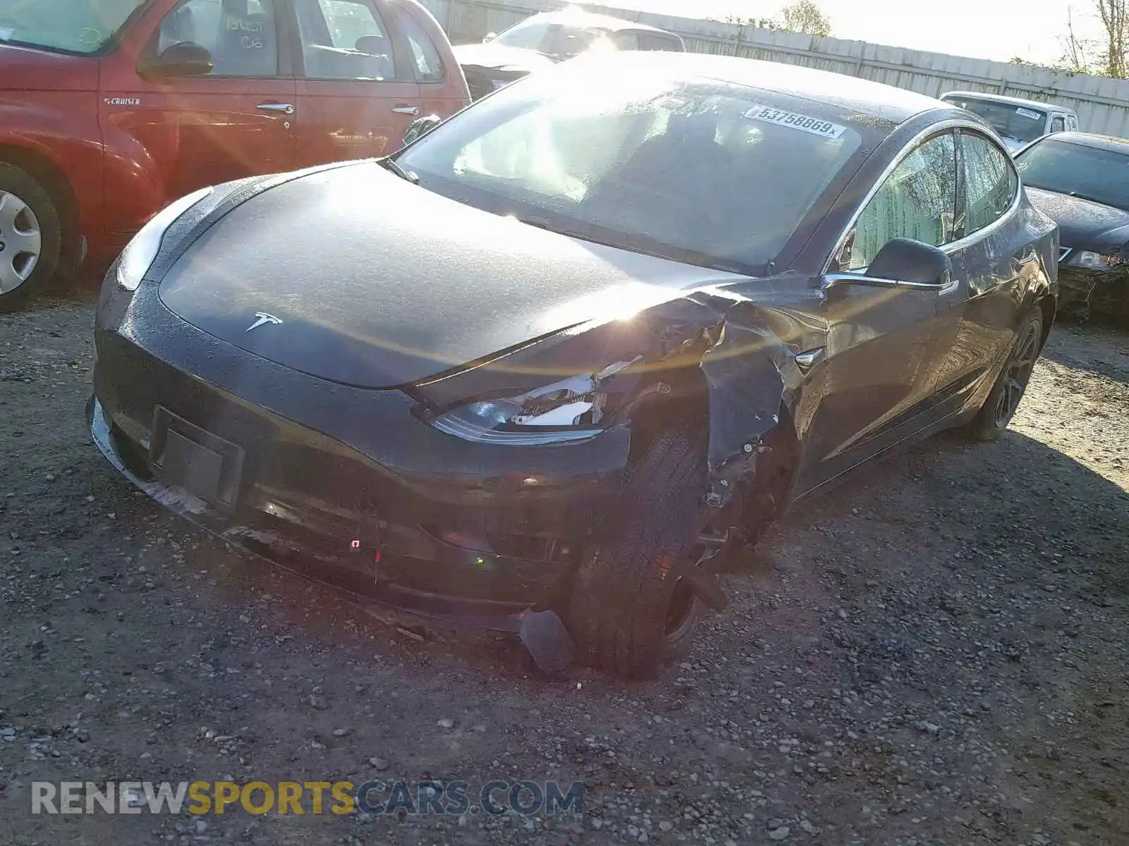 2 Photograph of a damaged car 5YJ3E1EB7KF385480 TESLA MODEL 3 2019