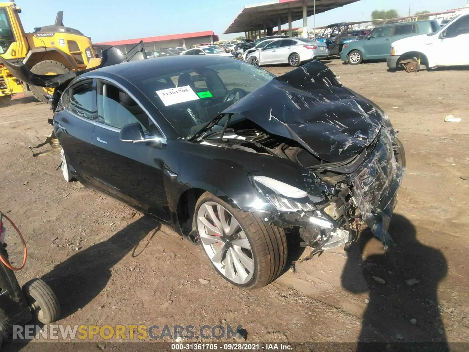 1 Photograph of a damaged car 5YJ3E1EB7KF392722 TESLA MODEL 3 2019