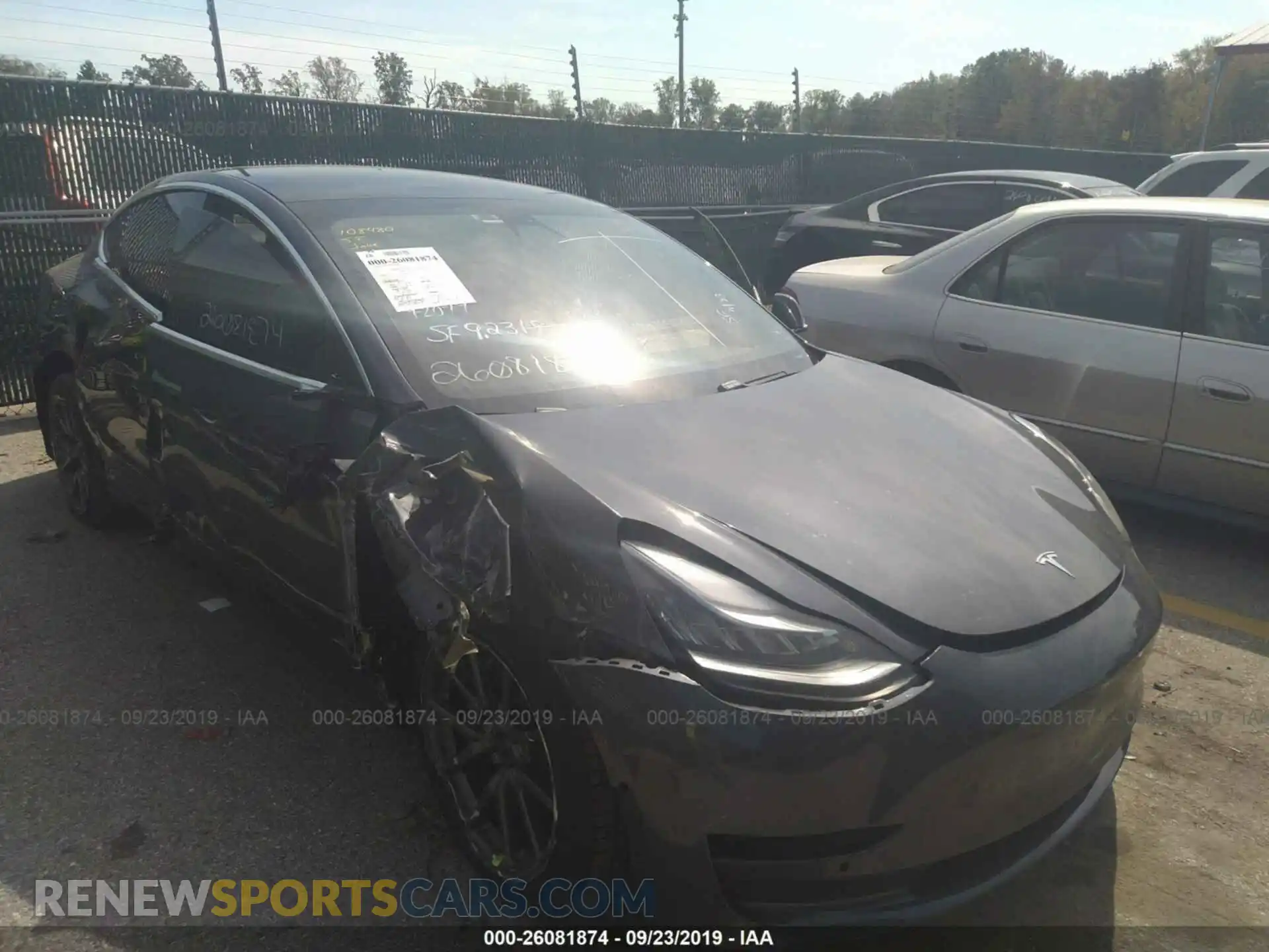 1 Photograph of a damaged car 5YJ3E1EB7KF432801 TESLA MODEL 3 2019