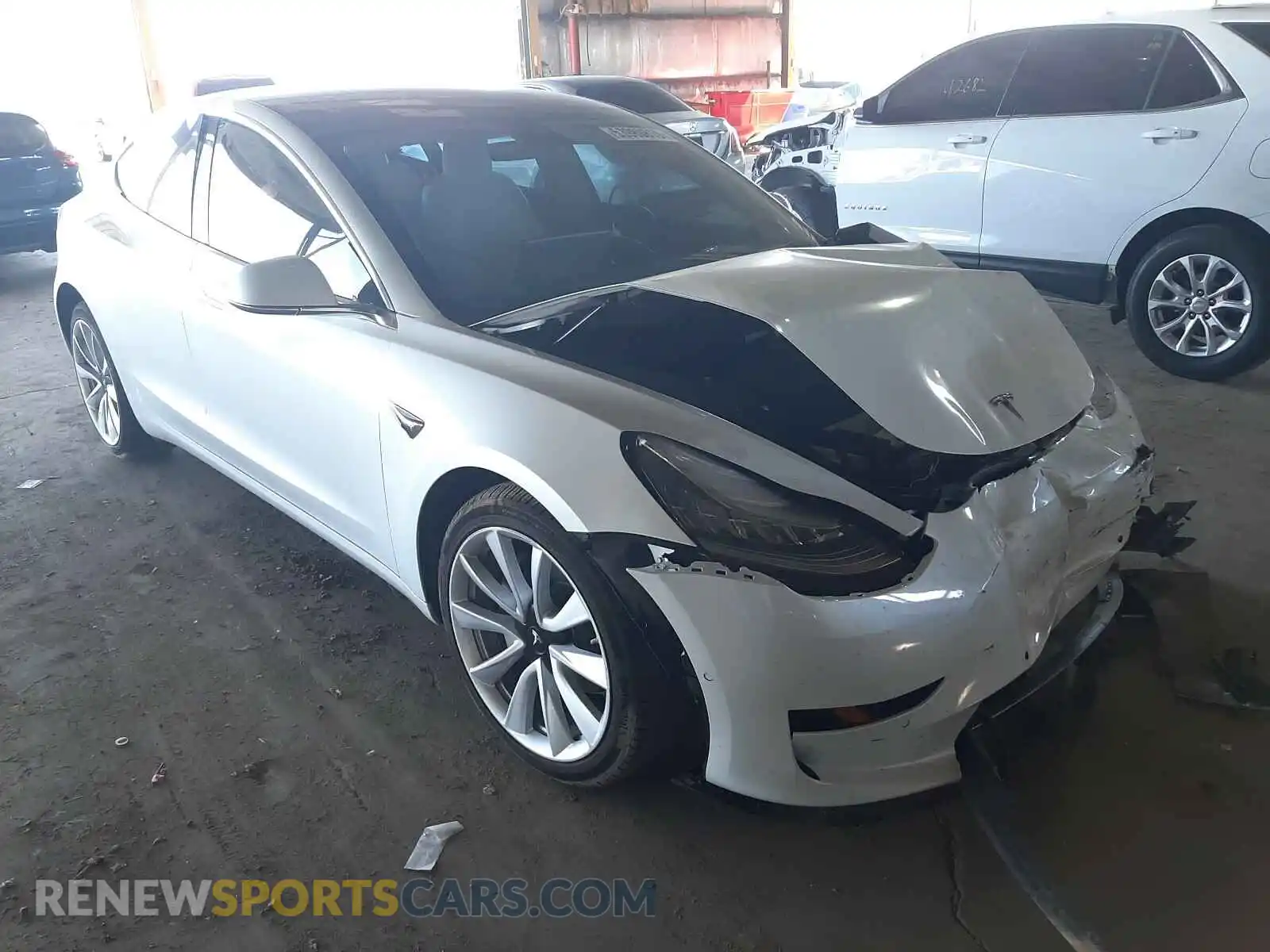 1 Photograph of a damaged car 5YJ3E1EB7KF513443 TESLA MODEL 3 2019