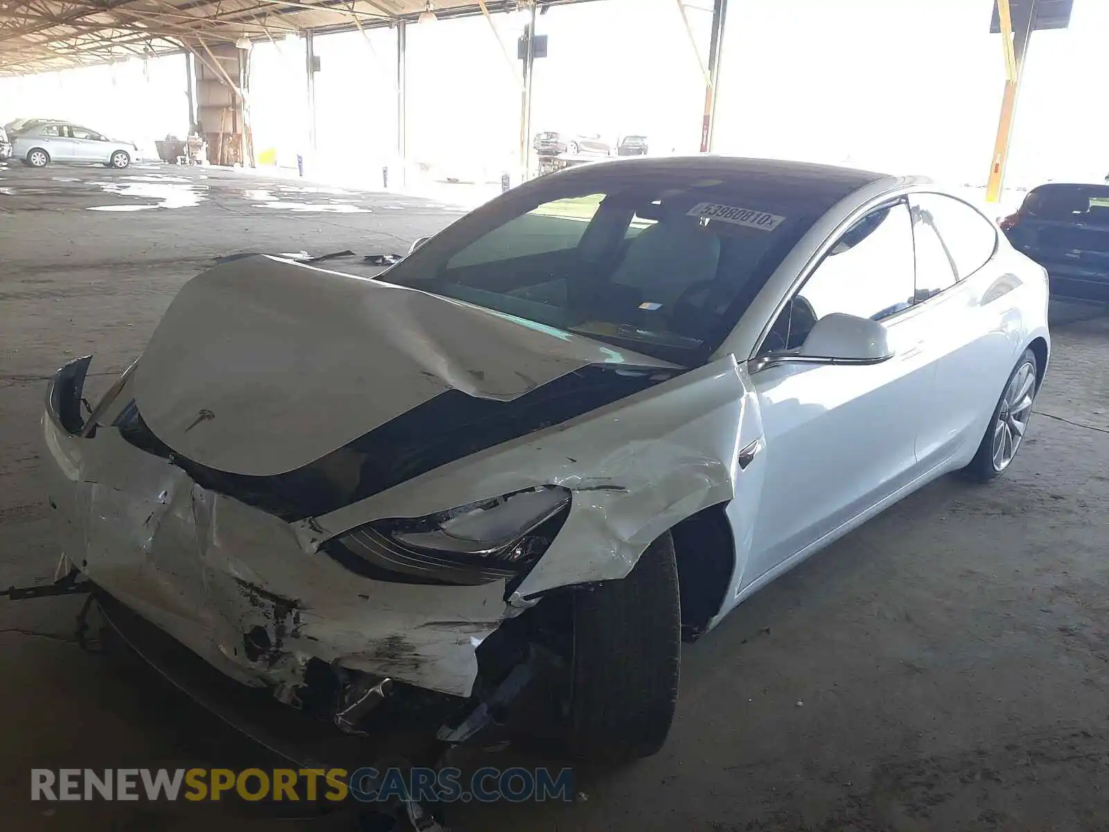 2 Photograph of a damaged car 5YJ3E1EB7KF513443 TESLA MODEL 3 2019